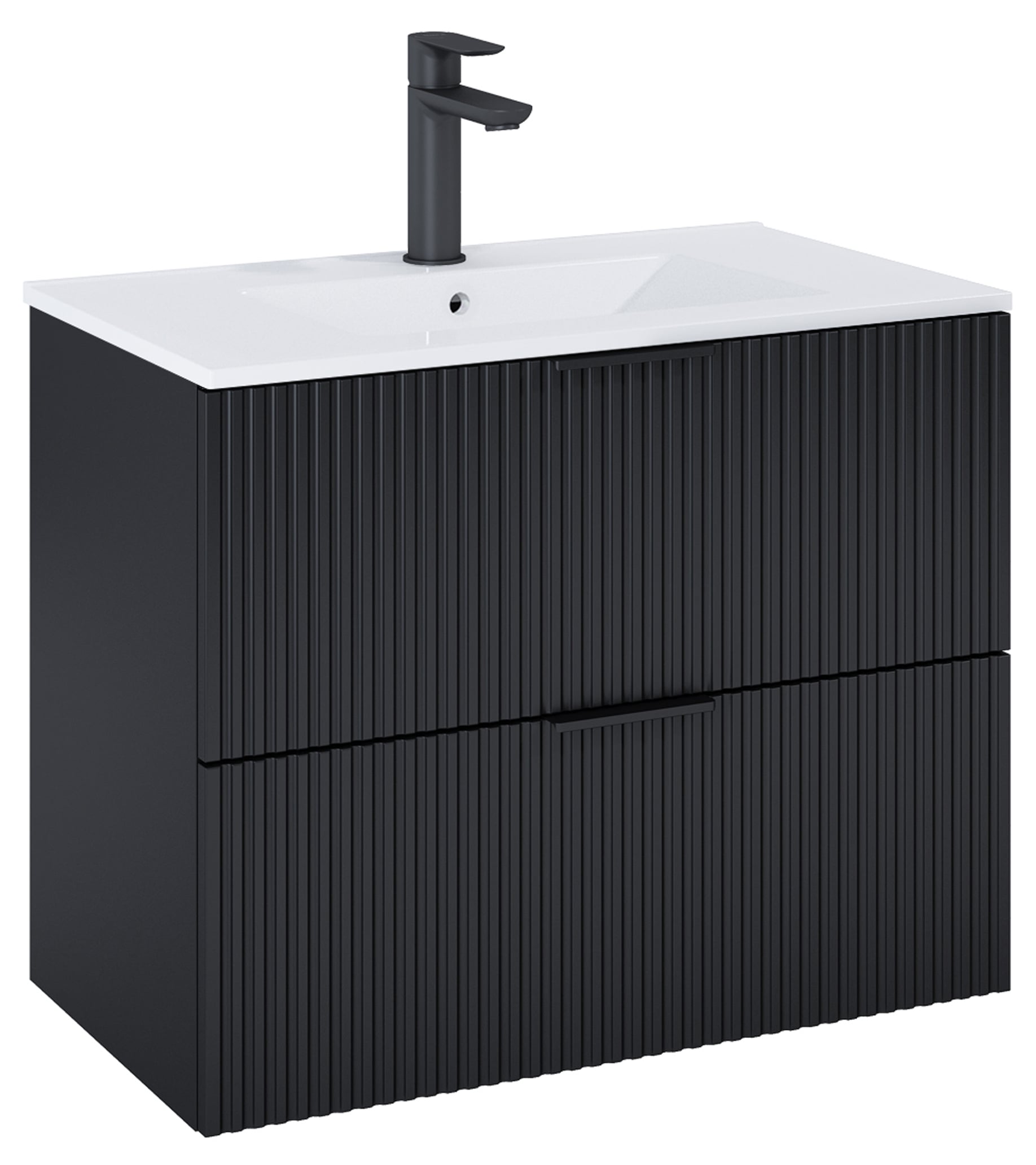 Roca Reef skříňka 80x45x63.5 cm pod umyvadlo závěsná černá A857955532