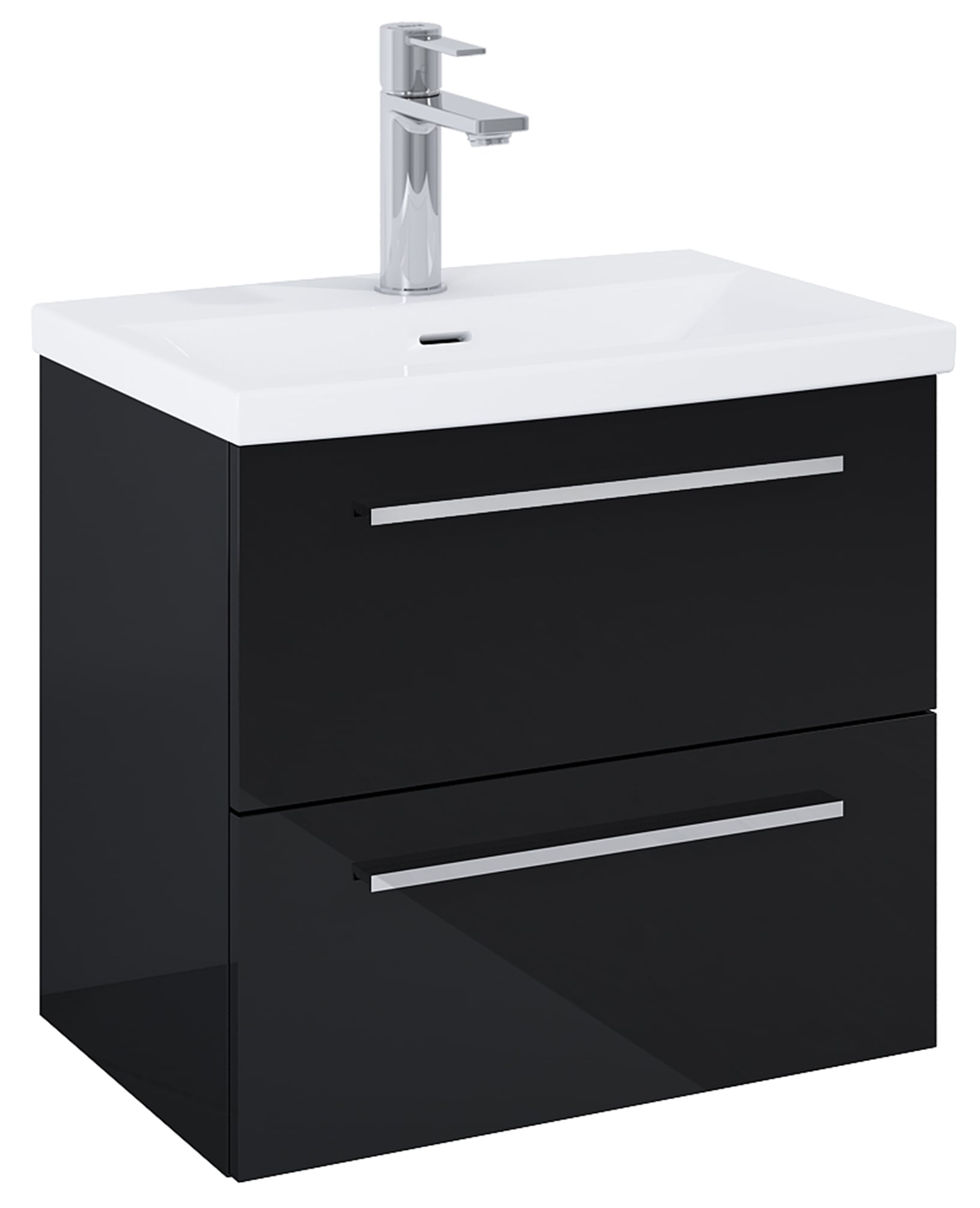 Roca Kwadro skříňka 60x38.4x53 cm pod umyvadlo závěsná černá A857969351