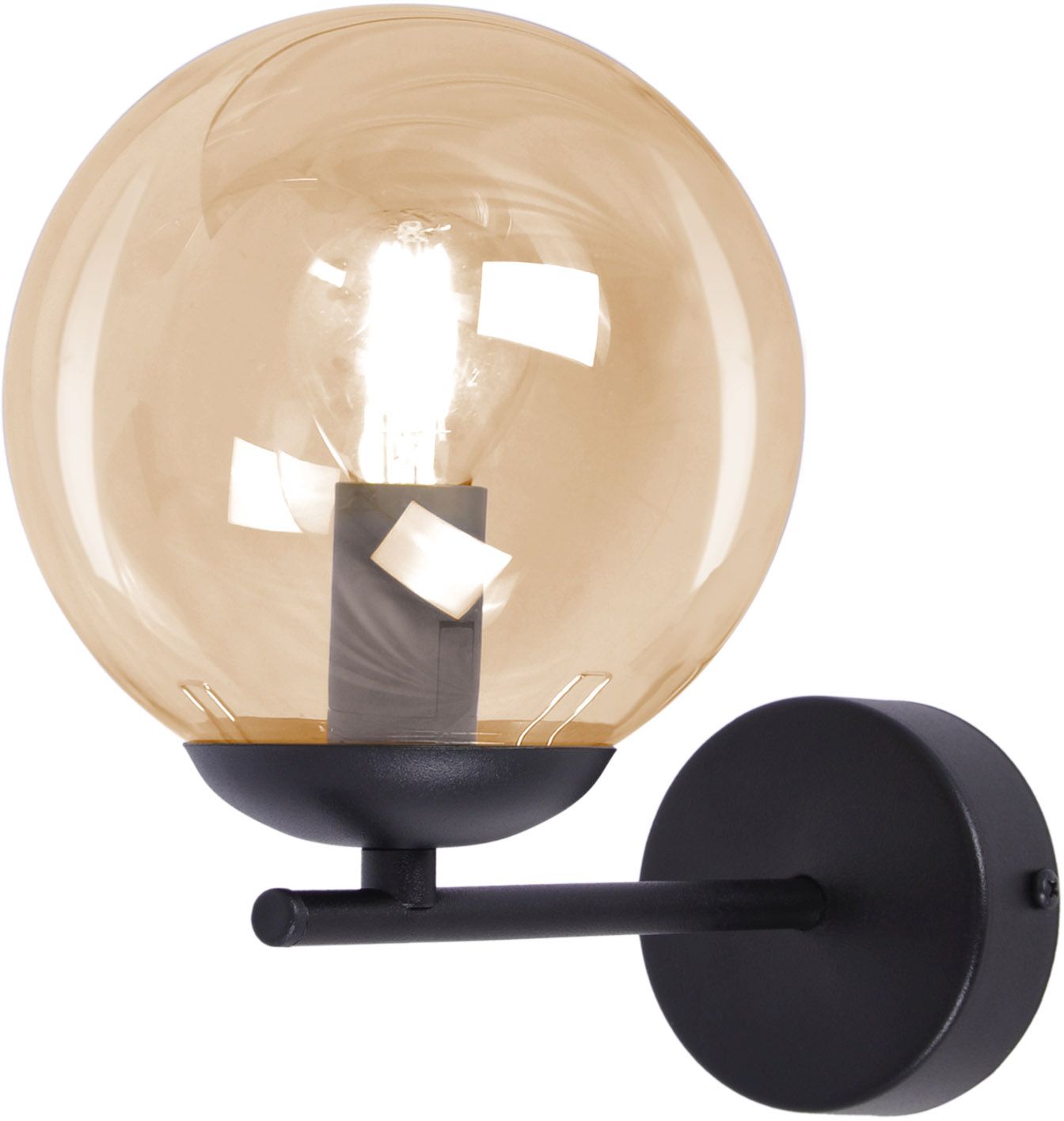 Kaja Delta nástěnné svítidlo 1x10 W černá-jantarová K-5306