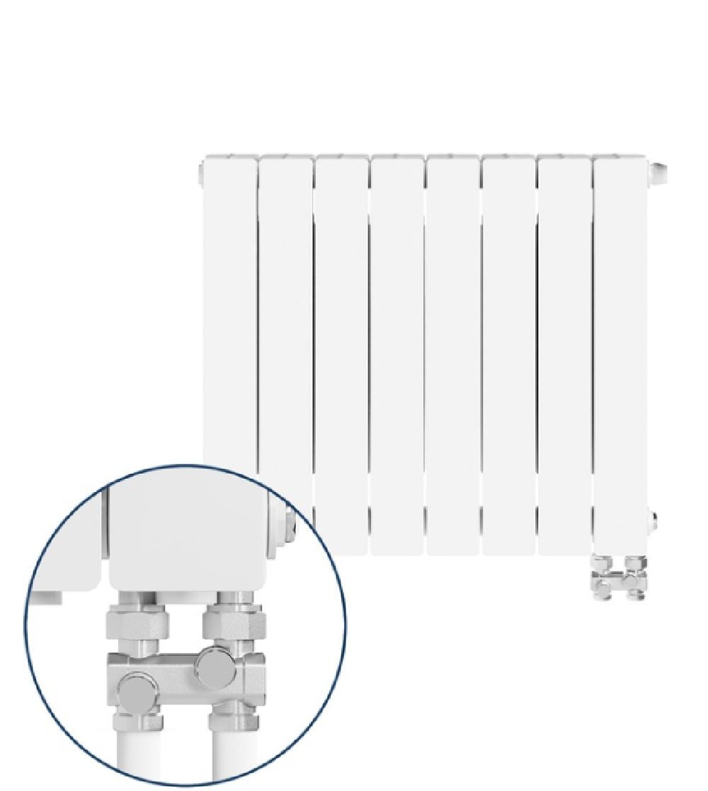 KFA Armatura ADR500 pokojový radiátor 57x64.4 cm podłączenie spodní bílá 763-082-44