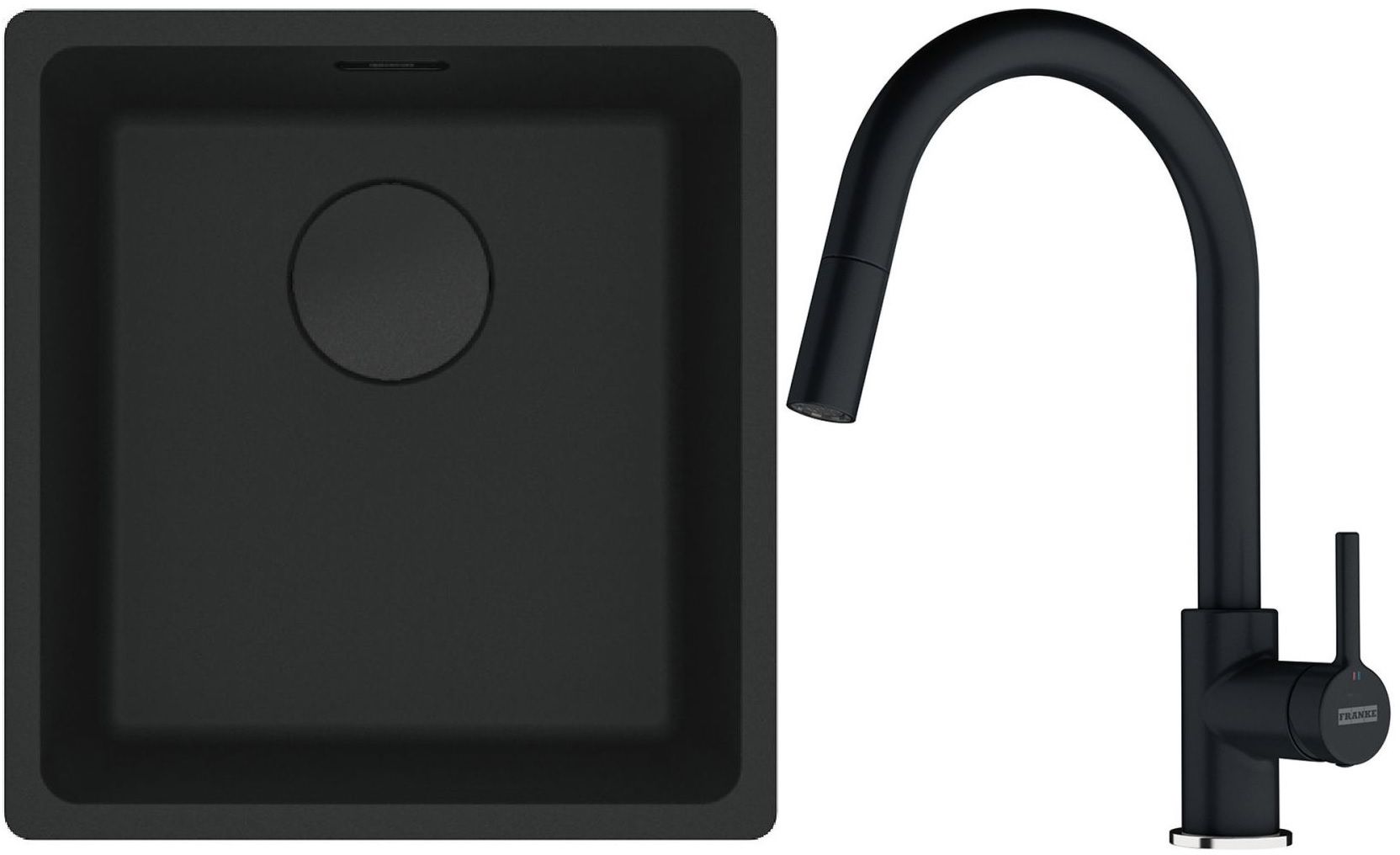 Sada granitový dřez Franke Maris 125.0697.760, kuchyňská baterie Franke Lina 115.0626.055