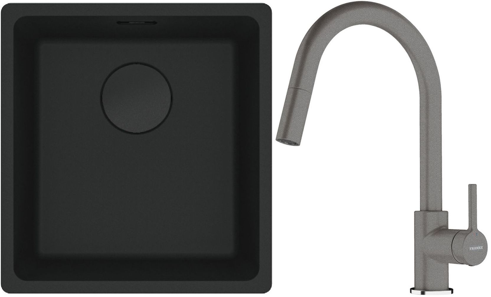 Sada granitový dřez Franke Maris 125.0697.760, kuchyňská baterie Franke Lina 115.0626.057