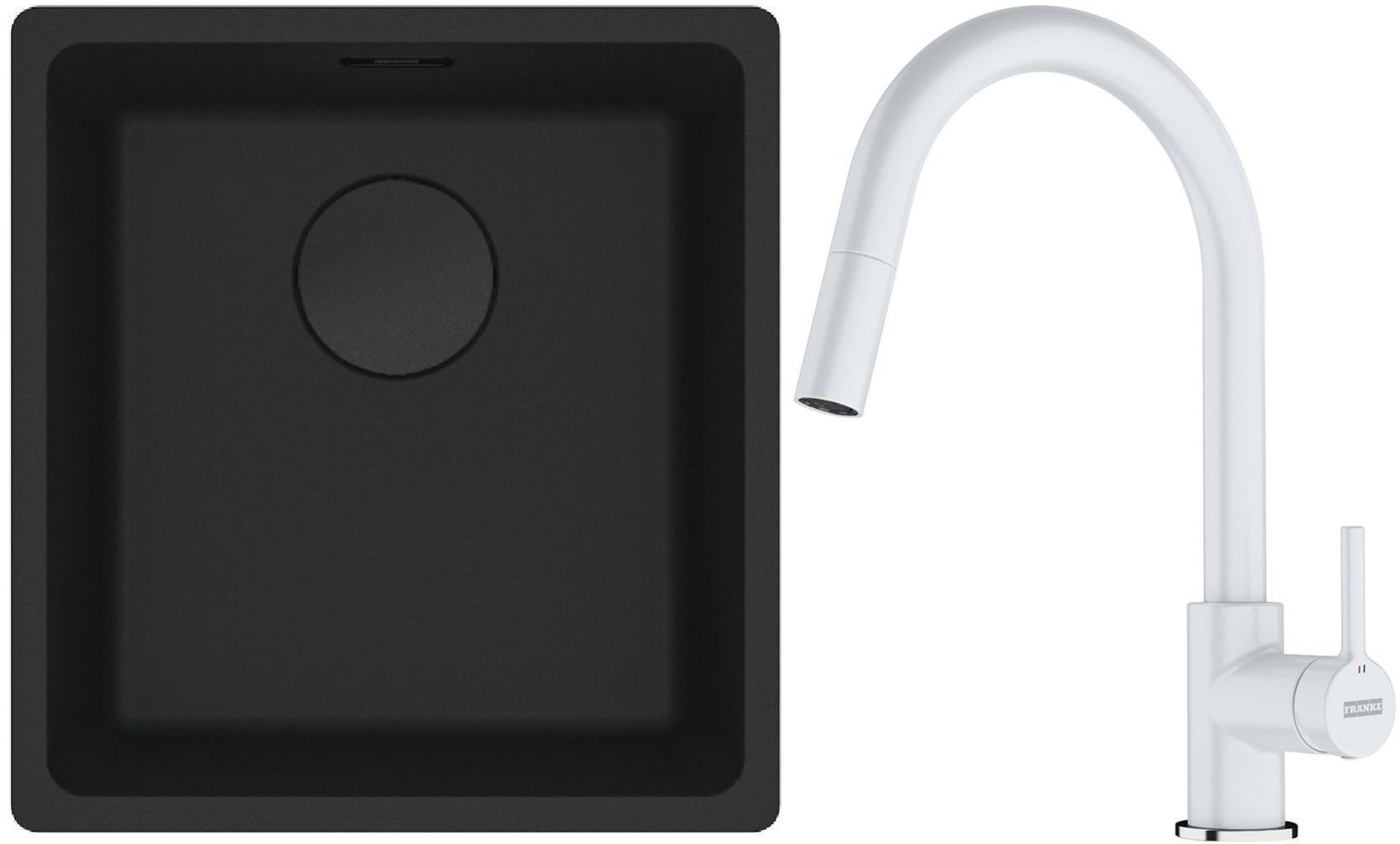 Sada granitový dřez Franke Maris 125.0697.760, kuchyňská baterie Franke Lina 115.0626.081