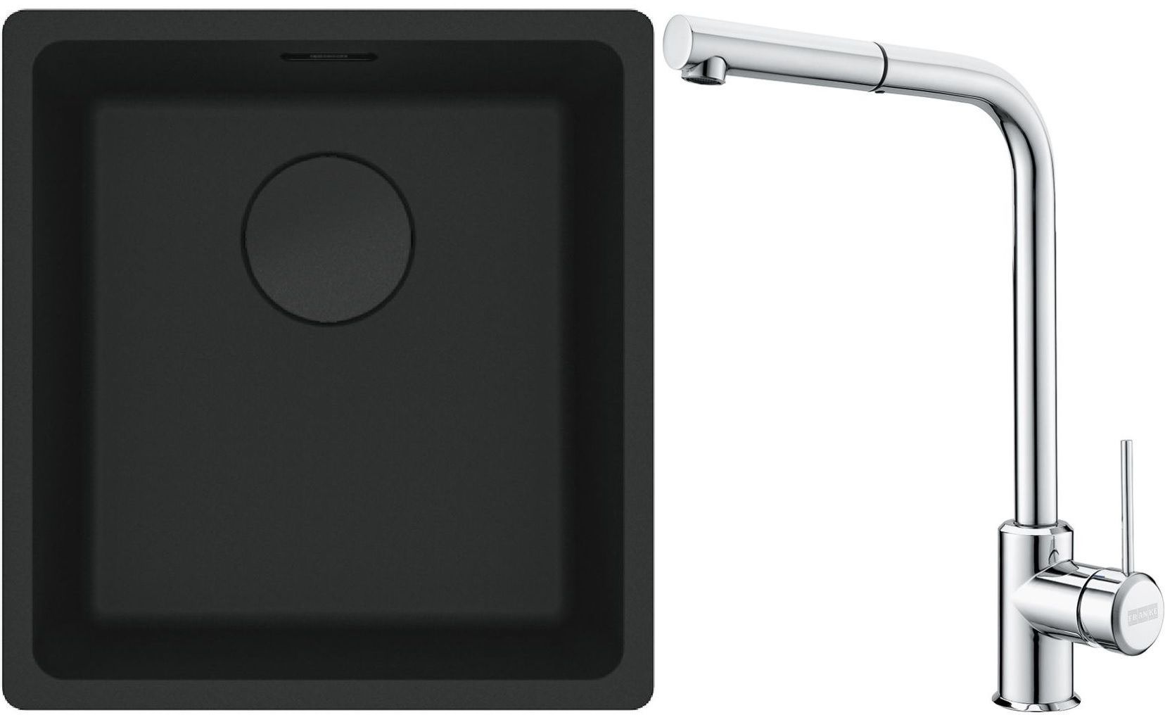 Sada granitový dřez Franke Maris 125.0697.760, kuchyňská baterie Franke Sirius Side 115.0668.280