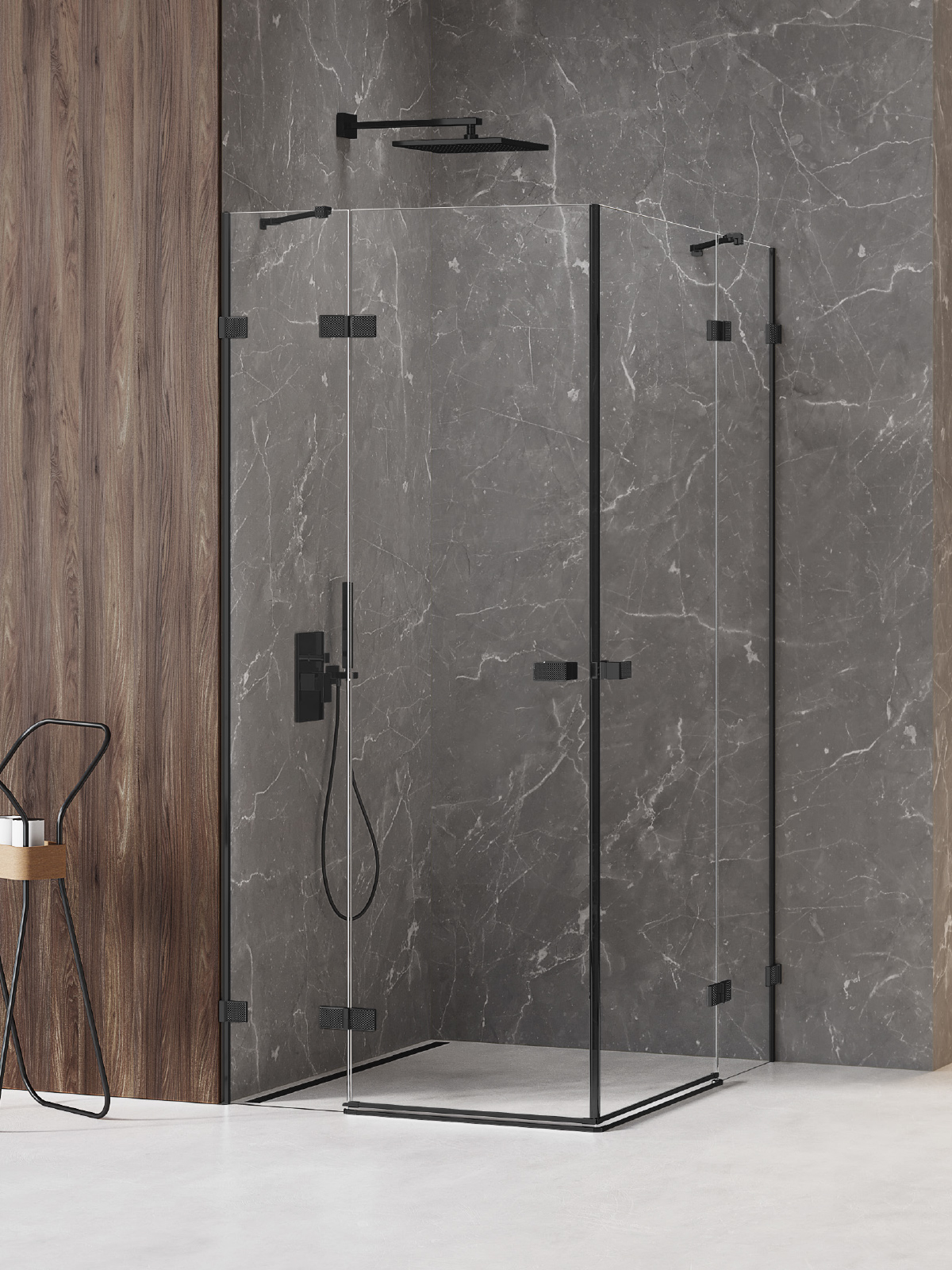 New Trendy Avexa Black XR sprchový kout 120x100 cm obdélníkový černá matný/průhledné sklo EXK-6931