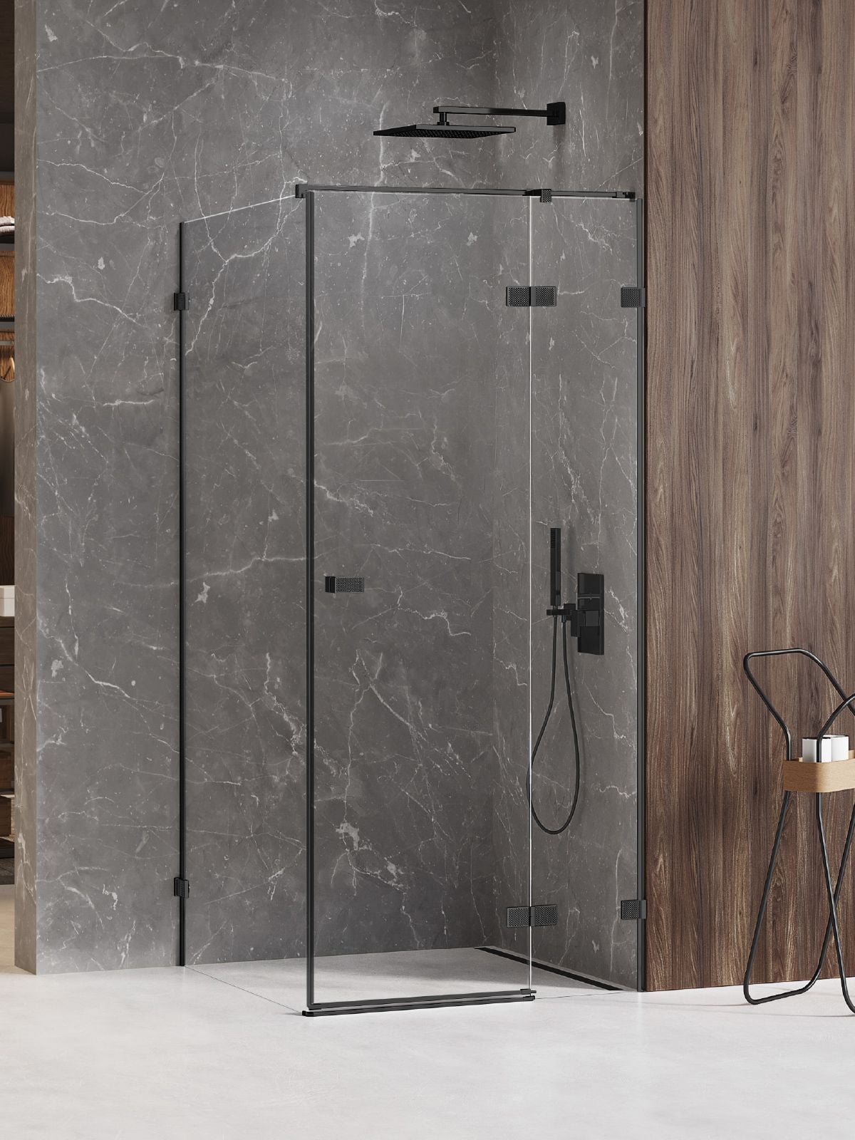 New Trendy Avexa Black XR sprchový kout 120x100 cm obdélníkový černá matný/průhledné sklo EXK-6906