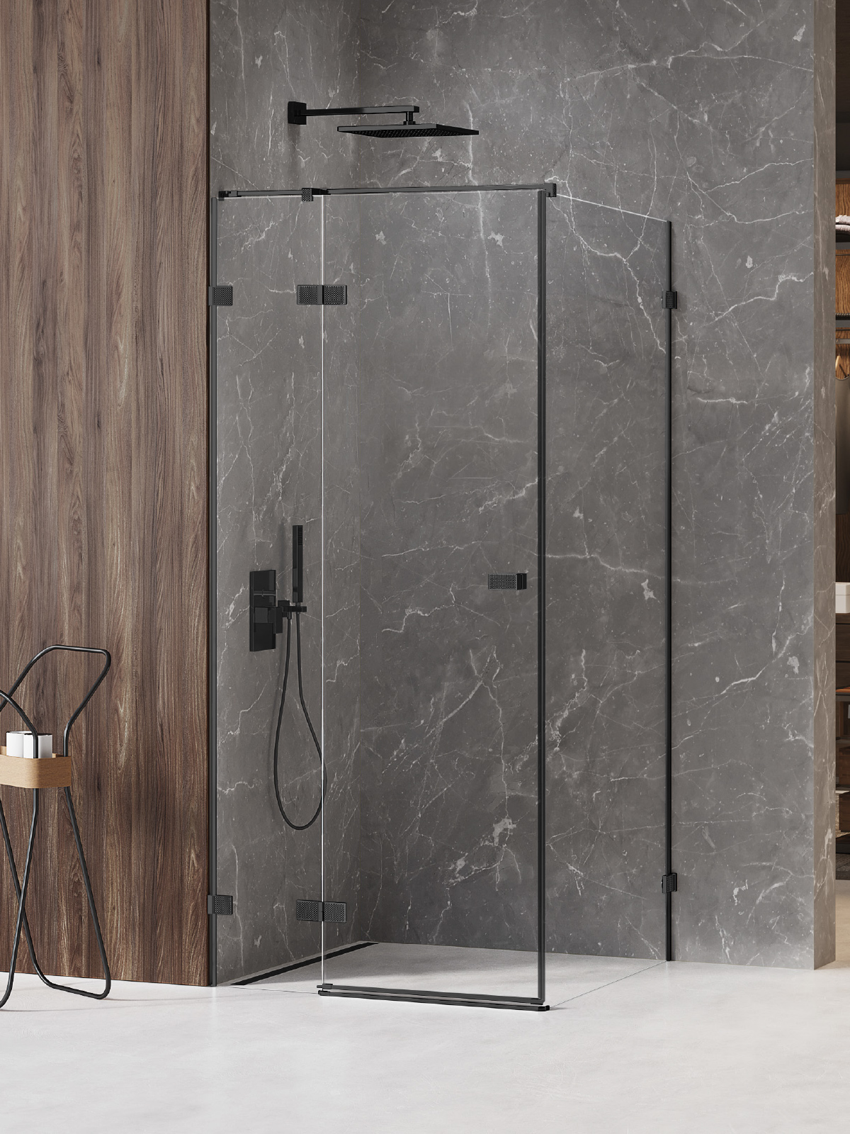 New Trendy Avexa Black XR sprchový kout 120x100 cm obdélníkový černá matný/průhledné sklo EXK-6876