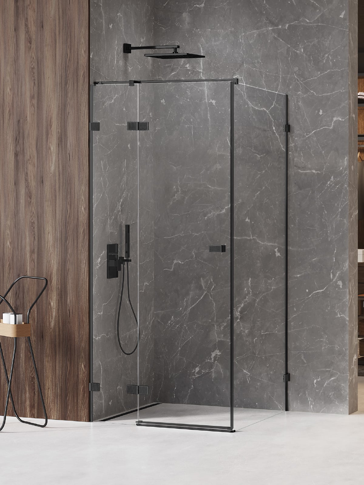 New Trendy Avexa Black XR sprchový kout 120x100 cm obdélníkový černá matný/průhledné sklo EXK-6866