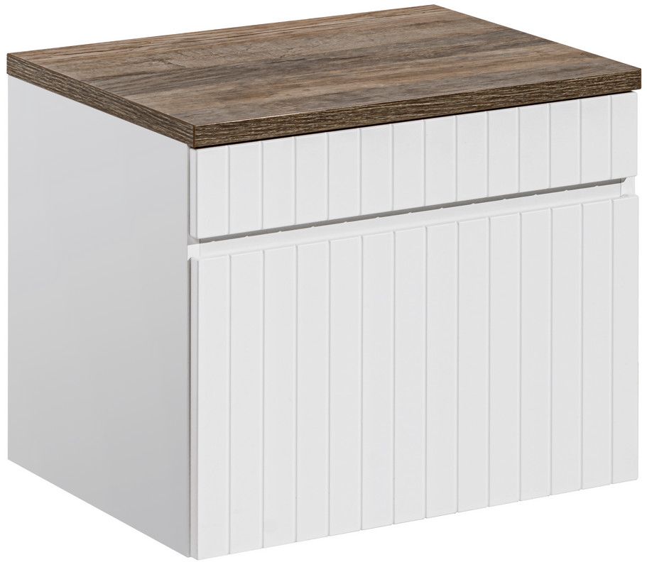 Sada skříňka Comad Iconic White ICONIC WHITE 82-80-D-1S, deska na skříňku Comad Sante Fe Oak SANTAFEOAK89-080-A
