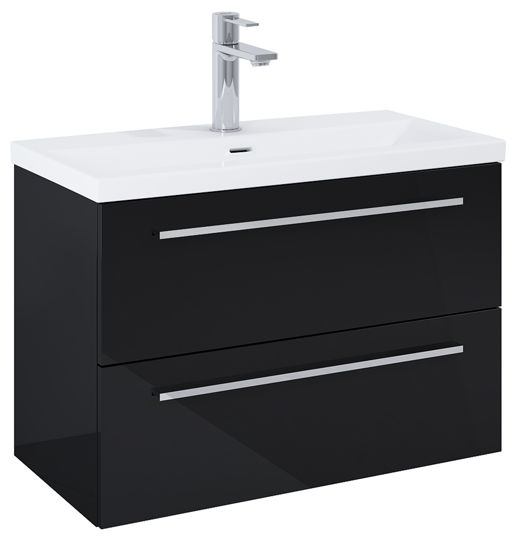 Roca Kwadro skříňka 79.8x38.4x53 cm pod umyvadlo závěsná černá A857970351