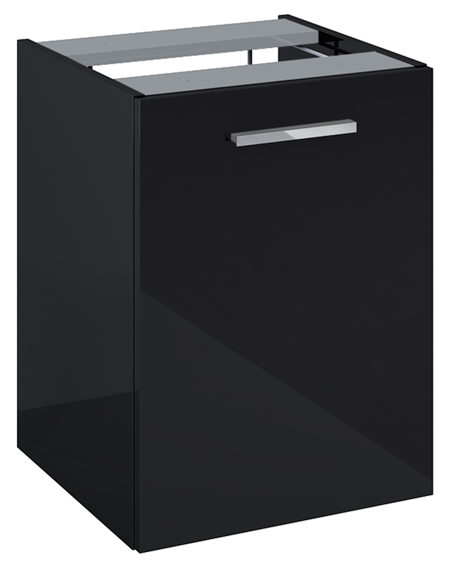 Roca Kwadro skříňka 39.8x38.4x53 cm boční závěsná černá A857973351