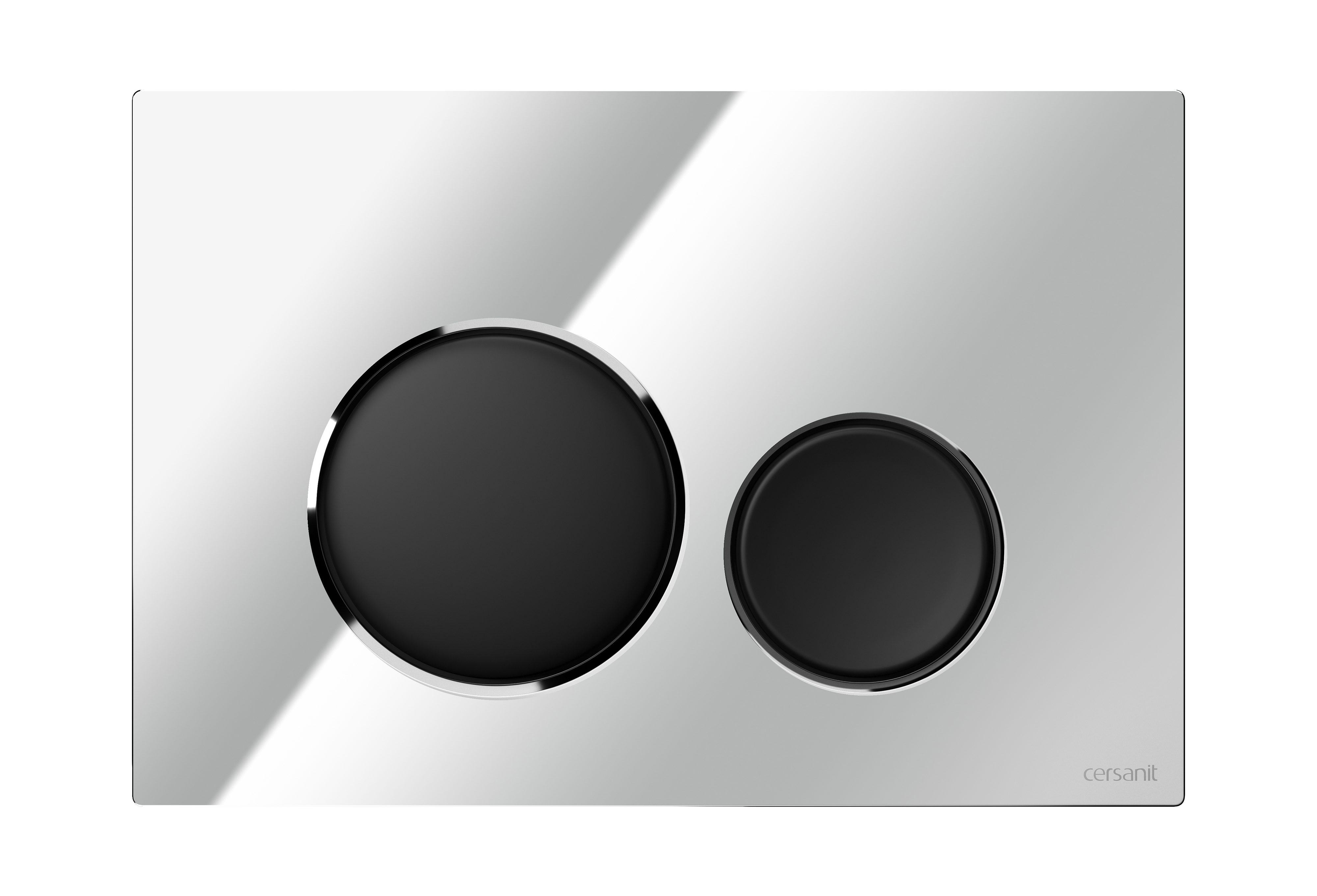 Cersanit Luna splachovací tlačítko pro WC lesklý chrom-černá K97-0572