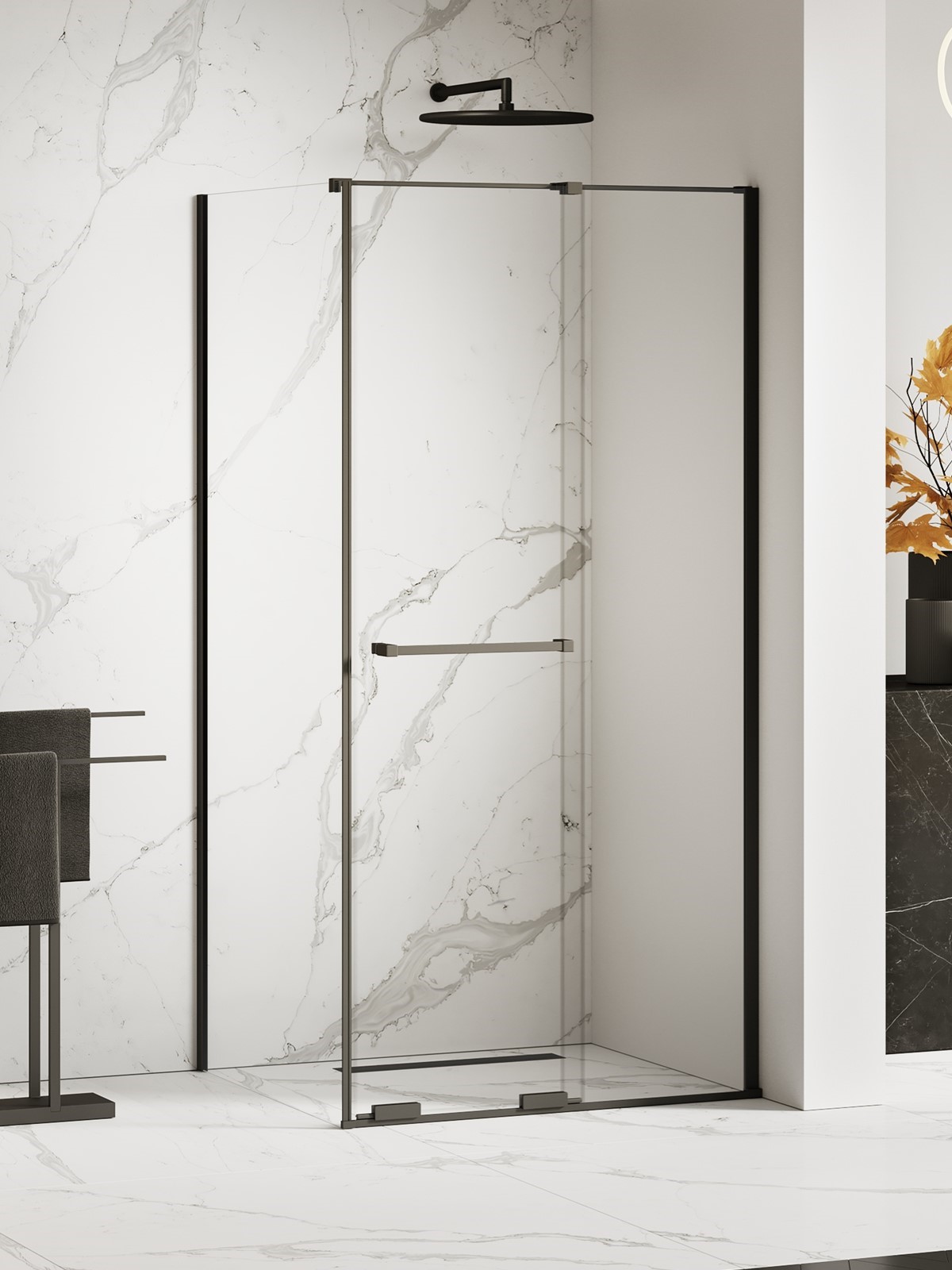 New Trendy Smart Black sprchový kout 140x90 cm obdélníkový černá matný/průhledné sklo EXK-6660
