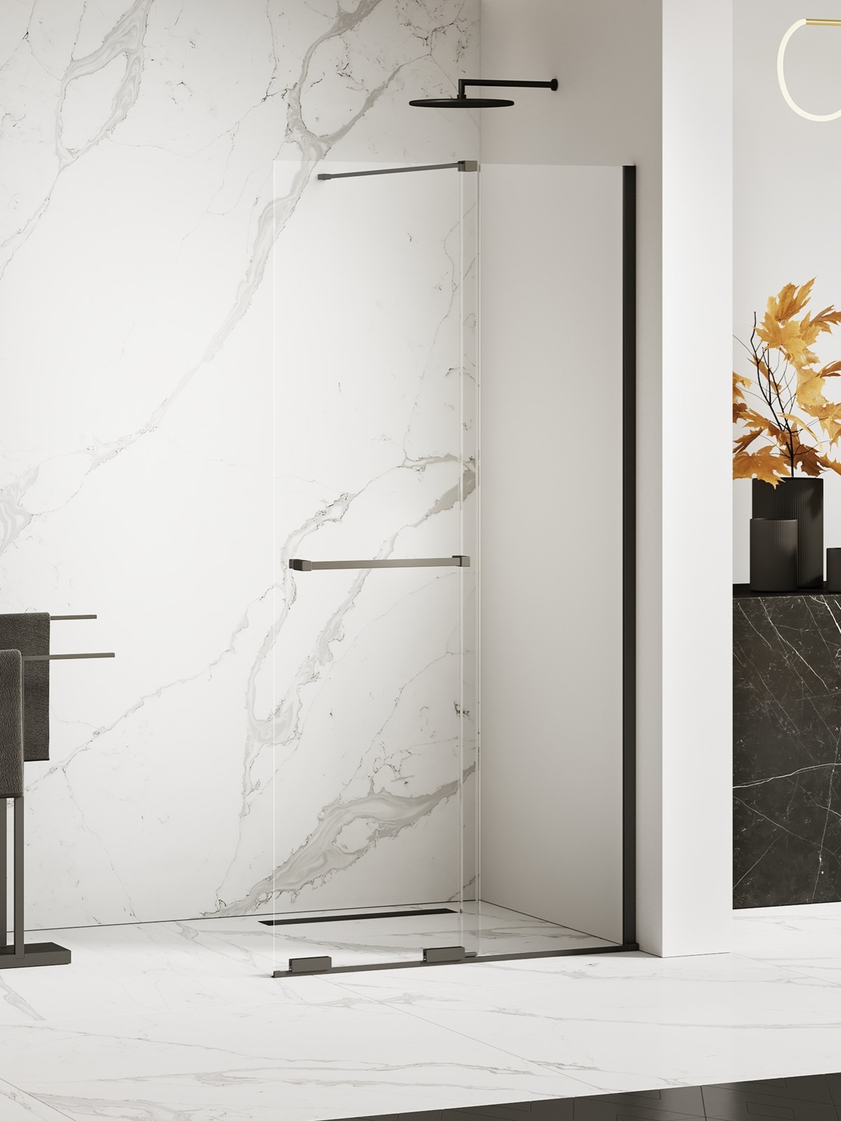 New Trendy Smart Black sprchová zástěna walk-in 120 cm černá matný/průhledné sklo EXK-6678