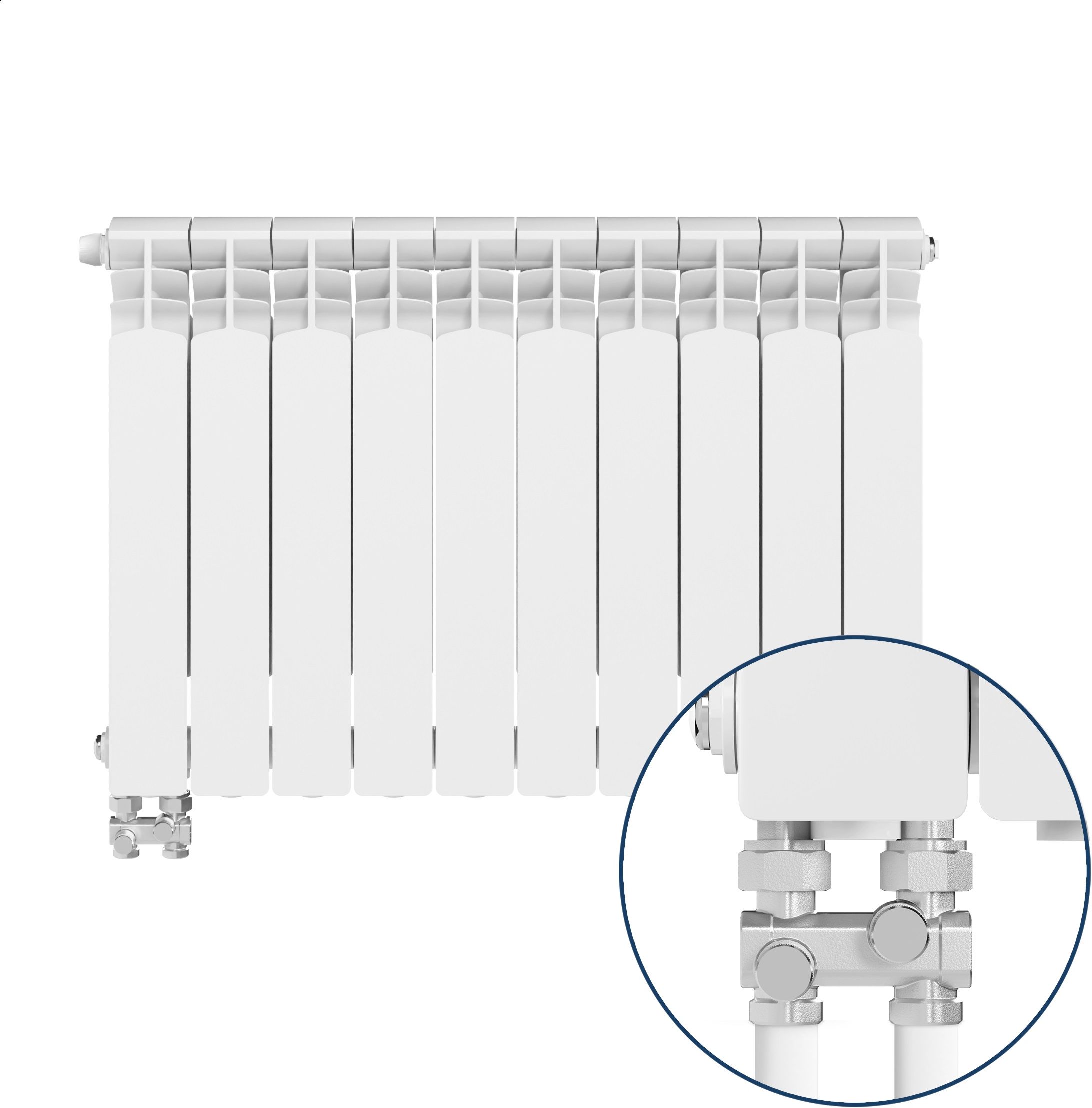 KFA Armatura G500F pokojový radiátor 57.2x80.5 cm podłączenie spodní bílá 789-104-44