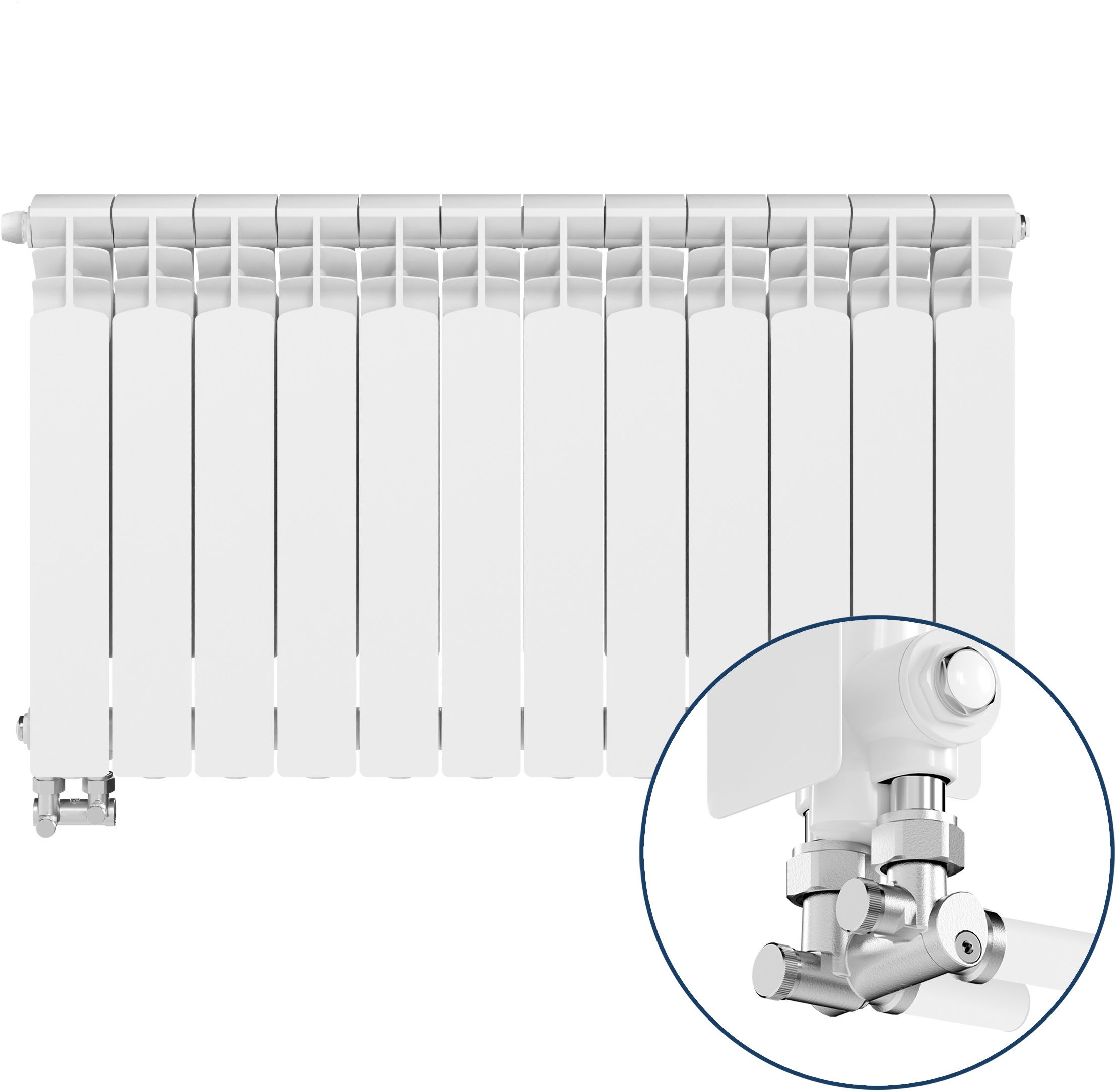KFA Armatura G500F pokojový radiátor 57.2x96.6 cm podłączenie spodní bílá 789-123-44