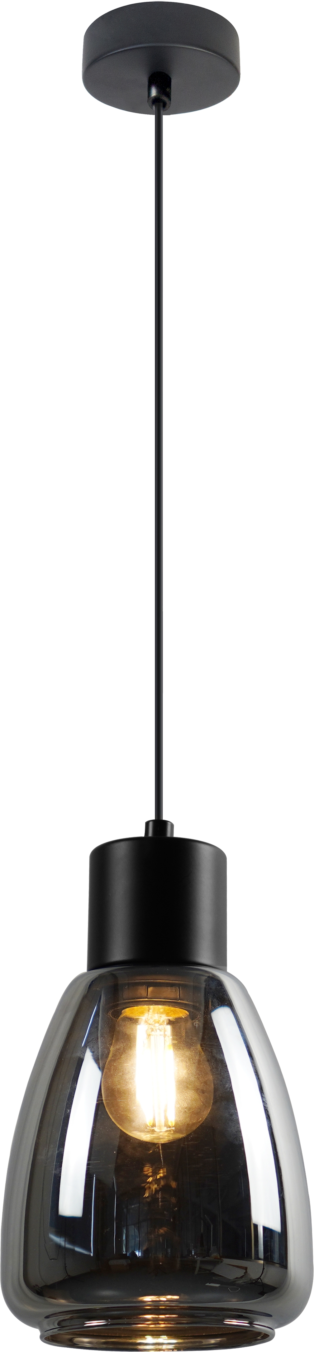 Candellux Moldo závěsné svítidlo 1x40 W černá-kouřová 31-35080