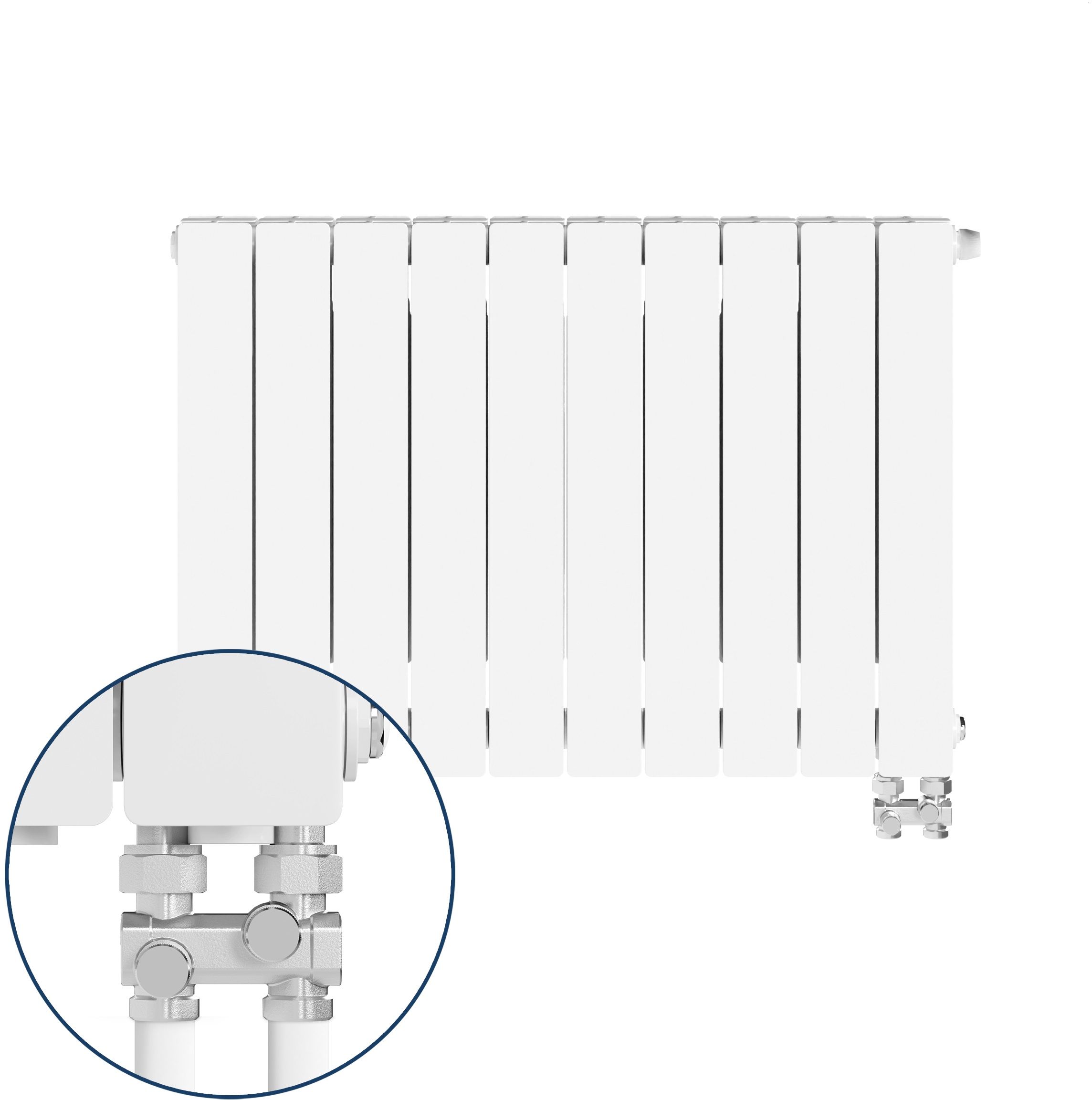 KFA Armatura ADR500 pokojový radiátor 57x80.5 cm podłączenie spodní bílá 763-102-44