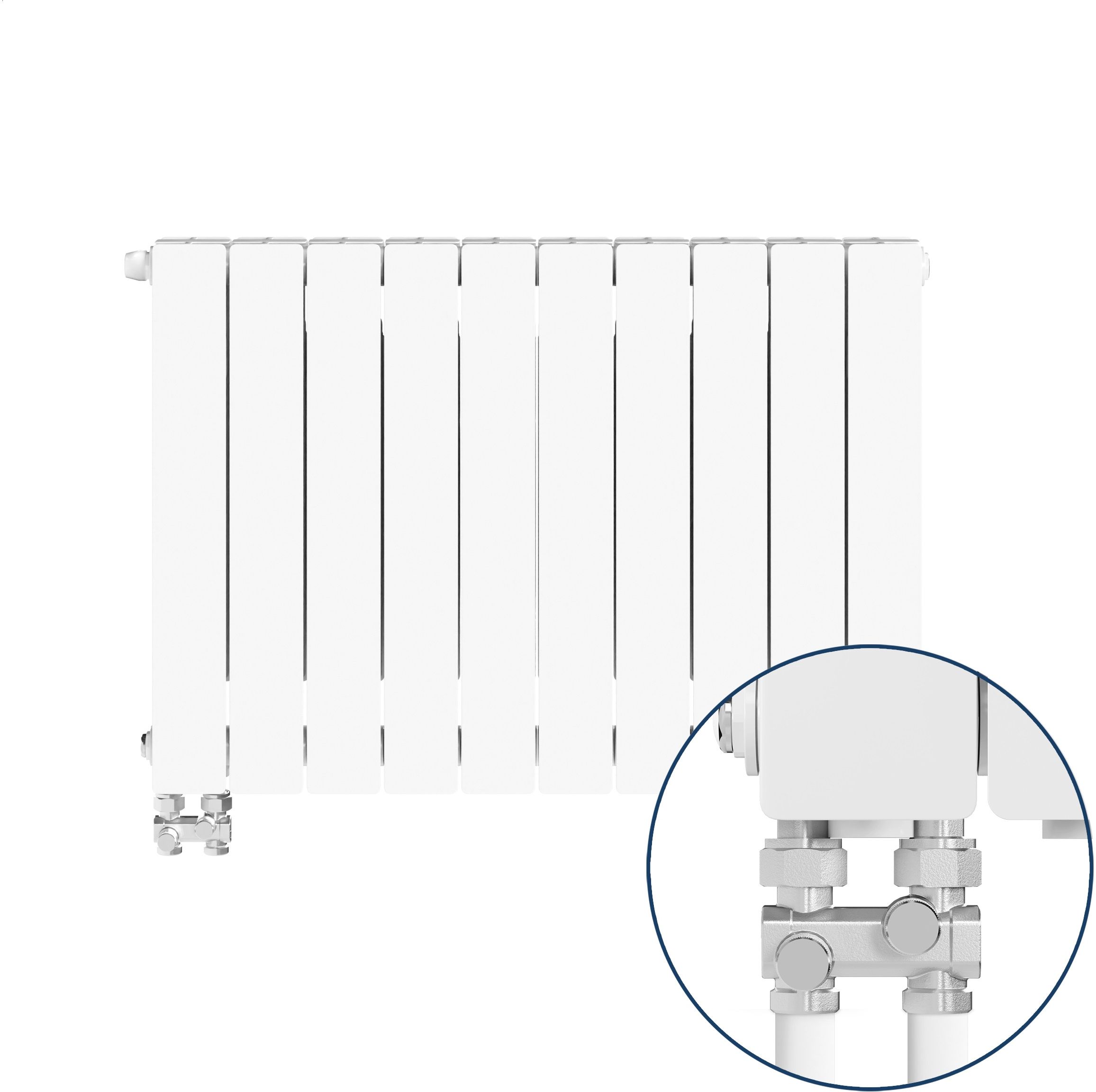 KFA Armatura ADR500 pokojový radiátor 57x80.5 cm podłączenie spodní bílá 763-104-44