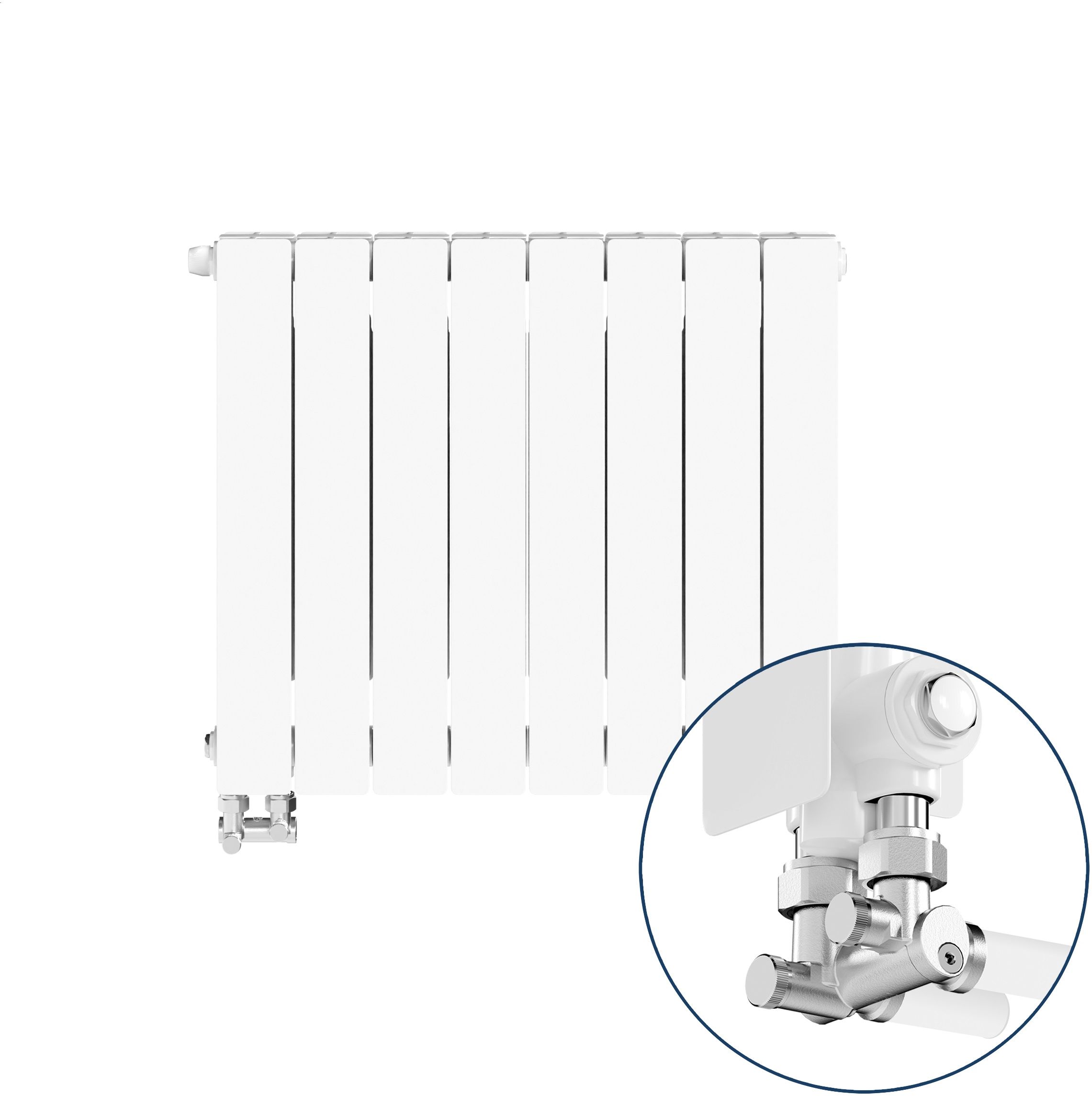 KFA Armatura ADR500 pokojový radiátor 57x70.4 cm podłączenie spodní bílá 763-083-44