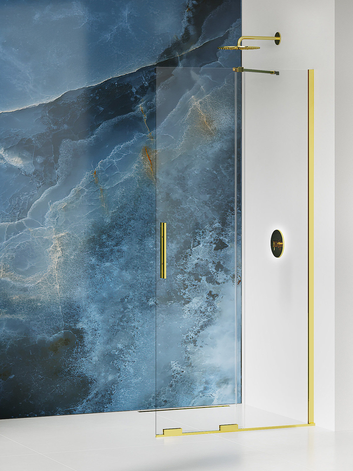 New Trendy Smart Light Gold sprchová zástěna walk-in 150 cm zlatá lesk/průhledné sklo EXK-4300-WU