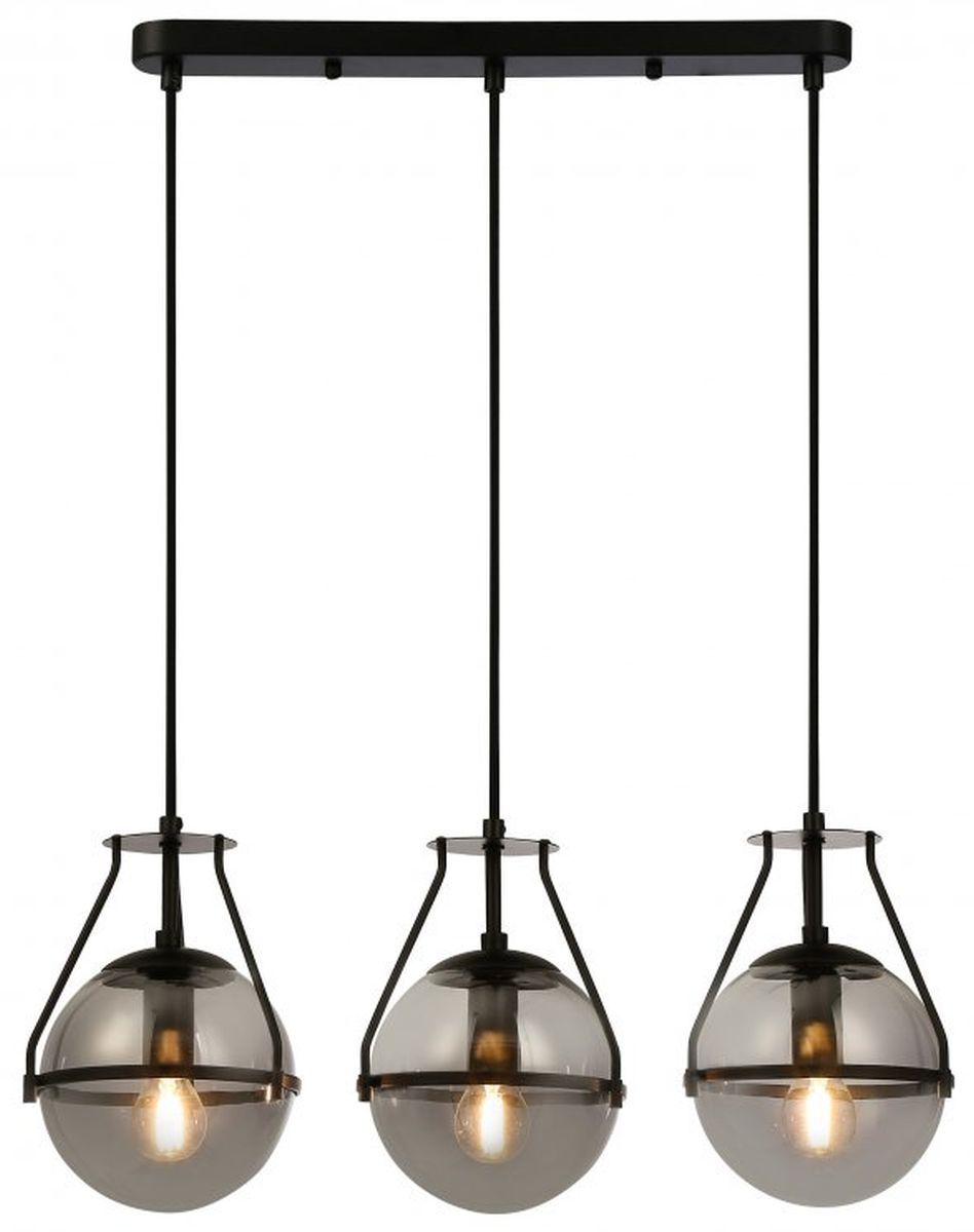 GTV Drop závěsné svítidlo 3x25 W černá-kouřová OS-DRO3-10-DEC