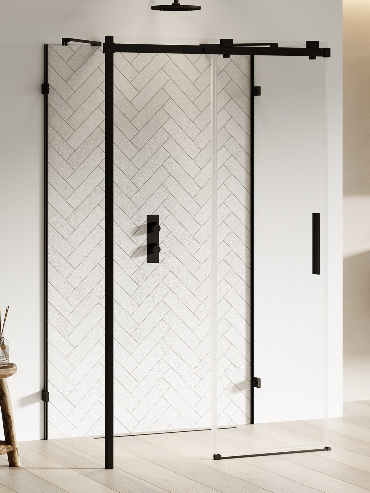 New Trendy Softi X Black sprchový kout 140x100 cm obdélníkový černá matný/průhledné sklo EXK-5453