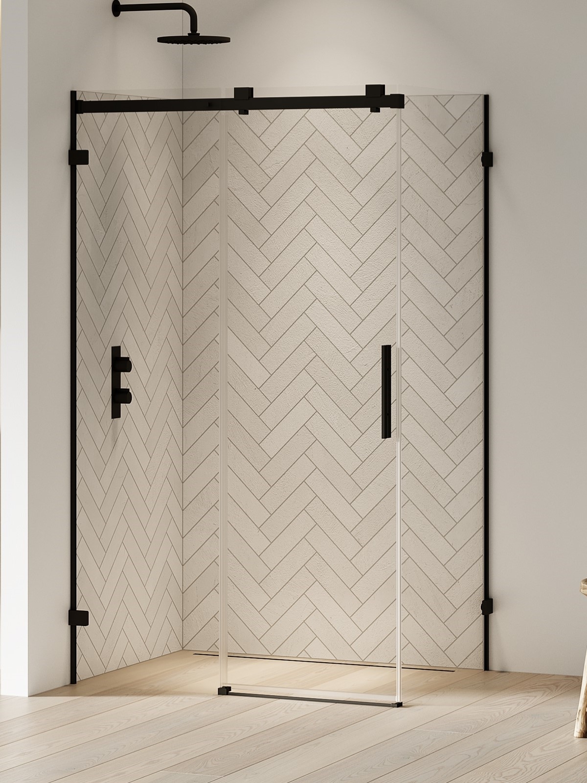 New Trendy Softi X Black sprchový kout 140x90 cm obdélníkový černá matný/průhledné sklo EXK-5417