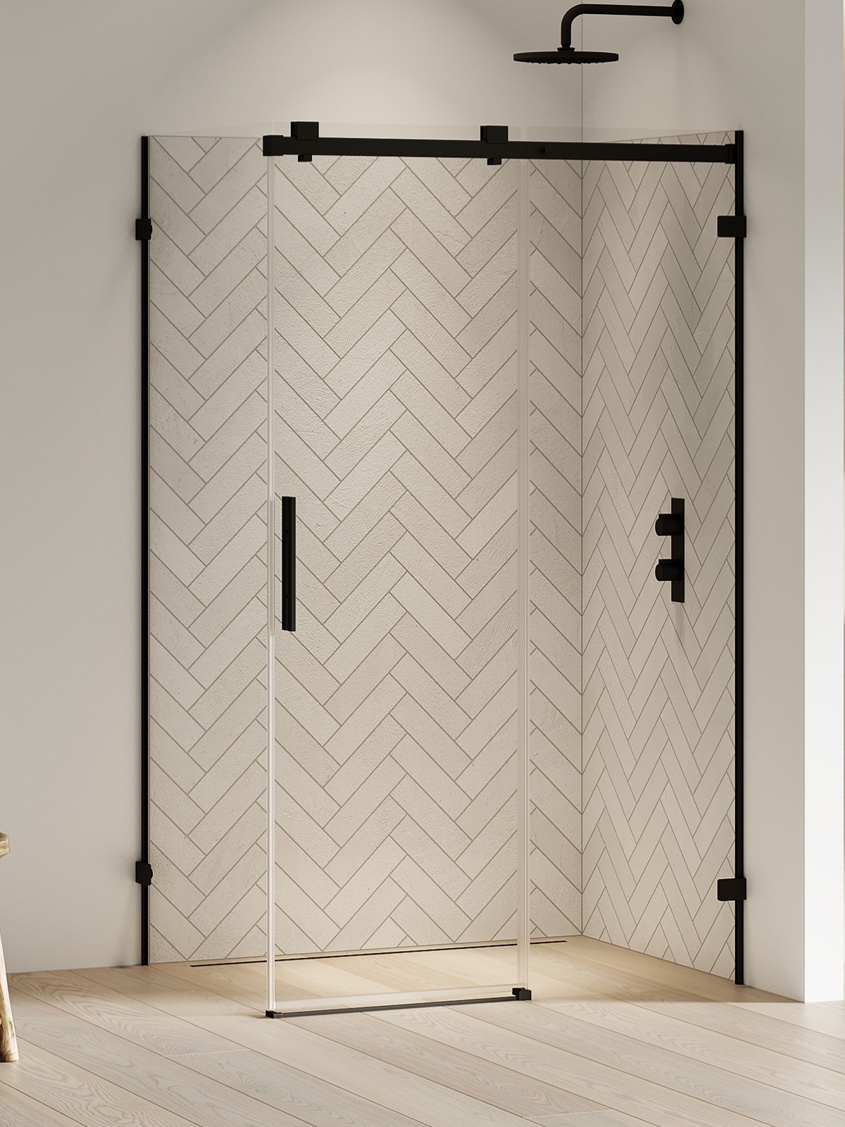 New Trendy Softi X Black sprchový kout 120x110 cm obdélníkový černá matný/průhledné sklo EXK-5402
