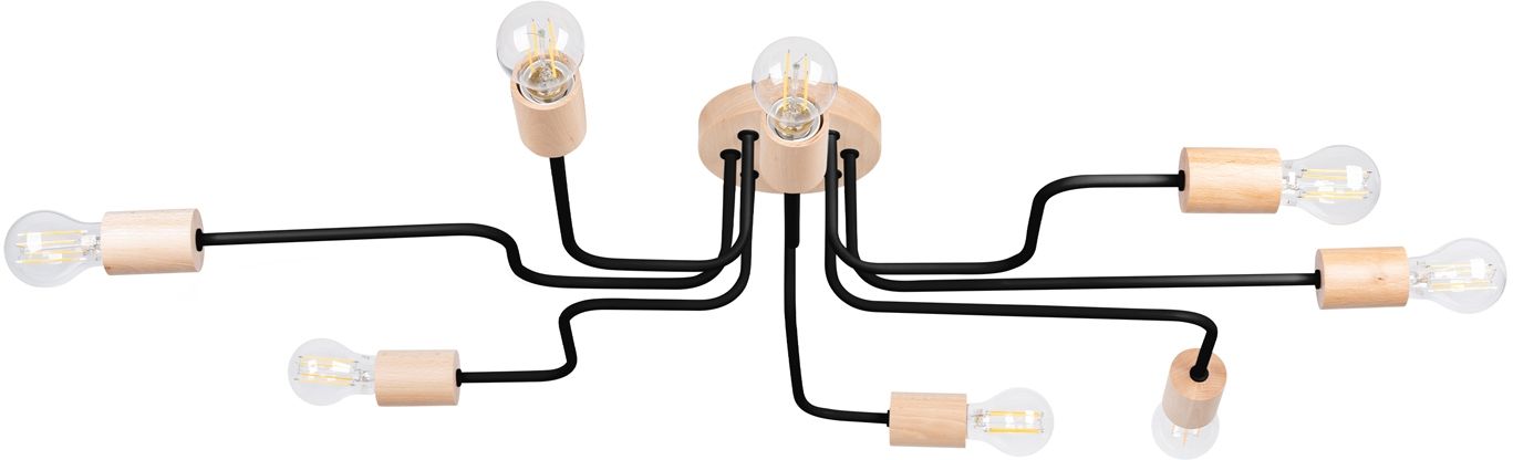 Sollux Lighting Timbo stropní světlo x15 W černá-dřevo SL.1671