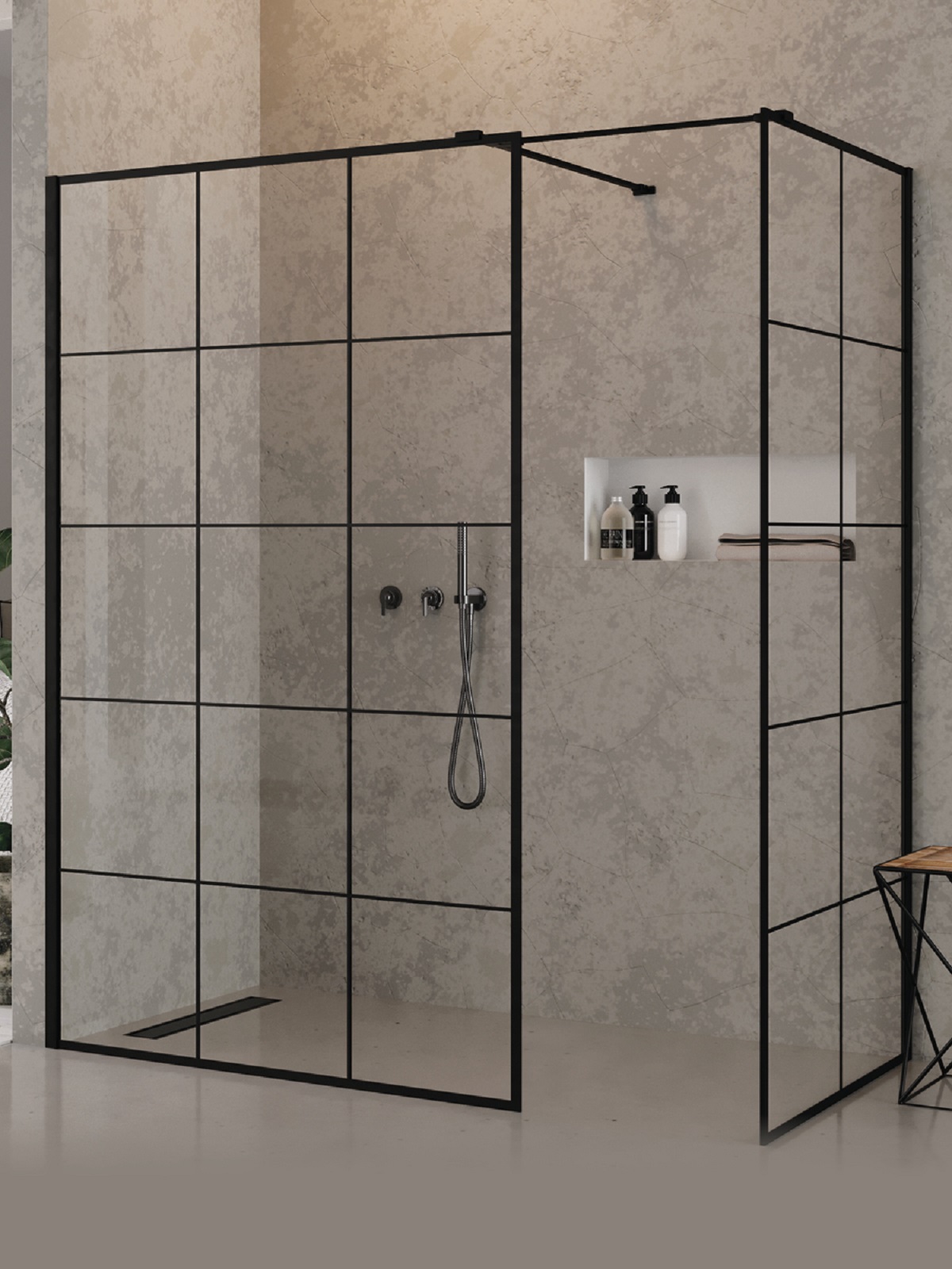 New Trendy New Modus Black sprchový kout walk-in 170x90 cm obdélníkový černá matný/průhledné sklo EXK-5653