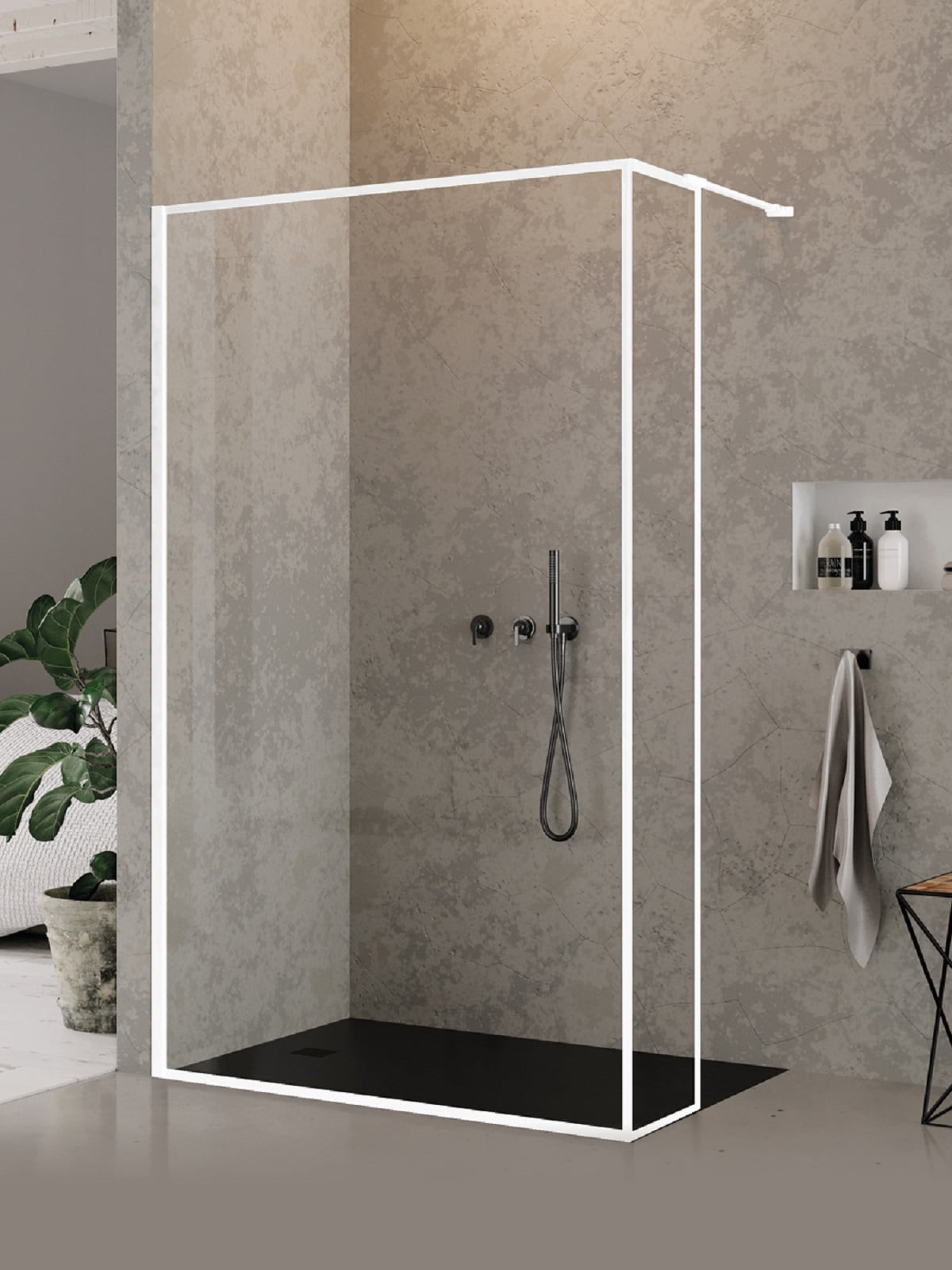 New Trendy New Modus White sprchová zástěna walk-in 140 cm bílá matný/průhledné sklo EXK2253