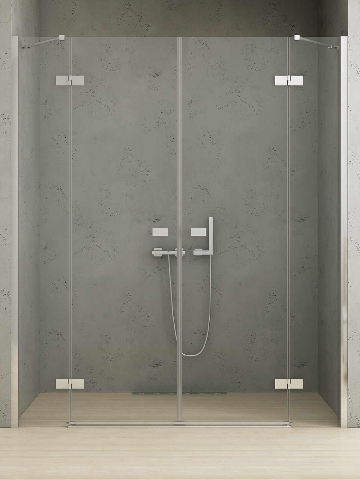 New Trendy Reflexa sprchové dveře 220 cm sklopné chrom lesk/průhledné sklo EXK5074