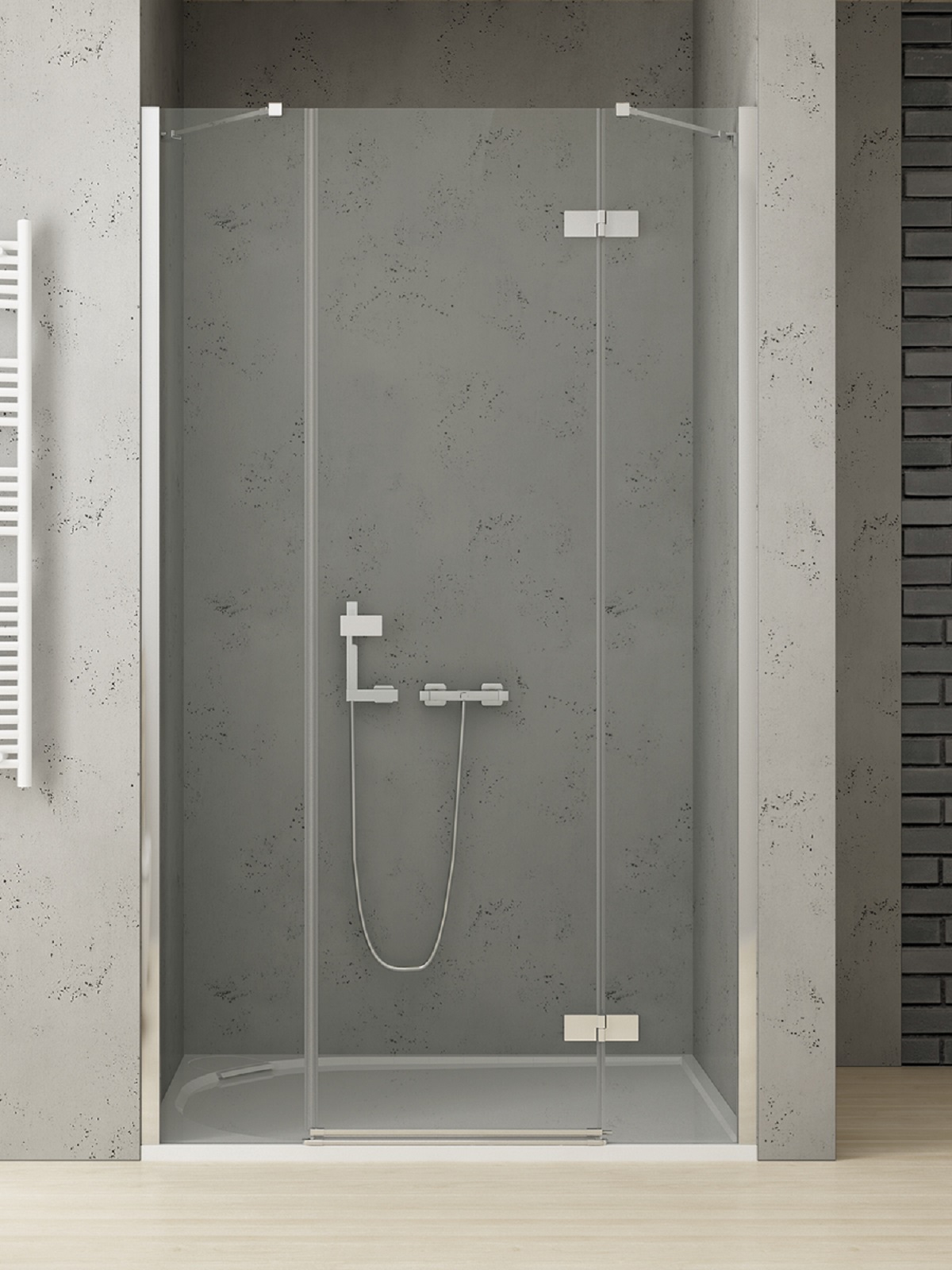 New Trendy Reflexa sprchové dveře 130 cm sklopné chrom lesk/průhledné sklo EXK-5079