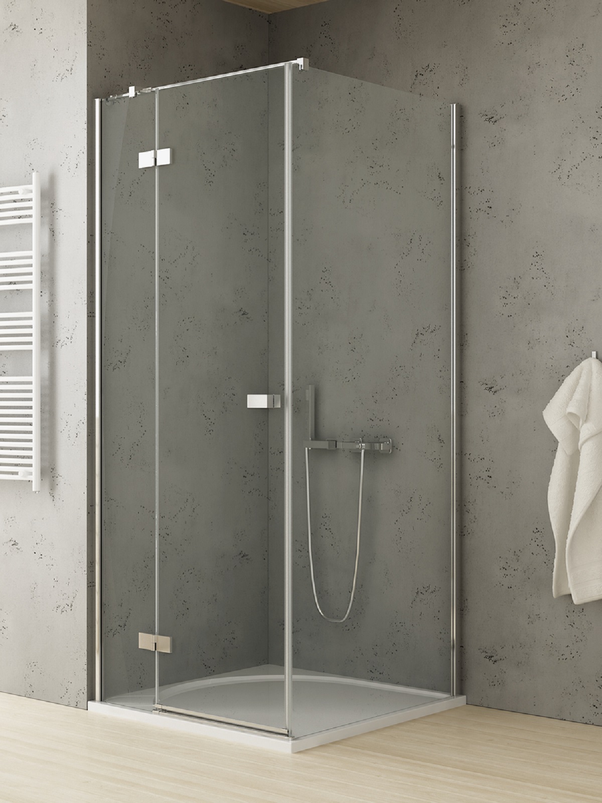 New Trendy Reflexa sprchový kout 80x70 cm obdélníkový chrom lesk/průhledné sklo EXK-5102