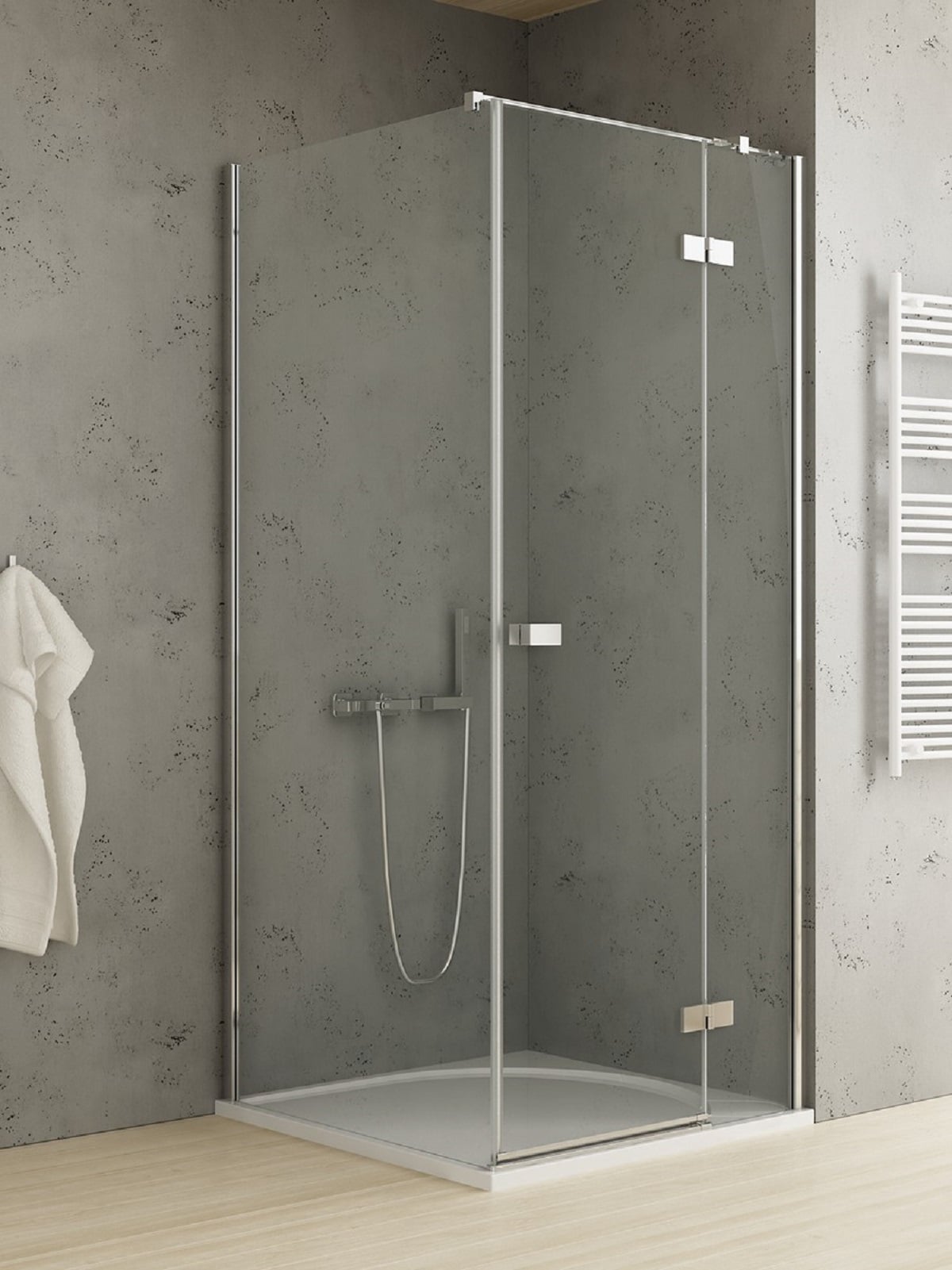 New Trendy Reflexa sprchový kout 90x80 cm obdélníkový chrom lesk/průhledné sklo EXK-5107