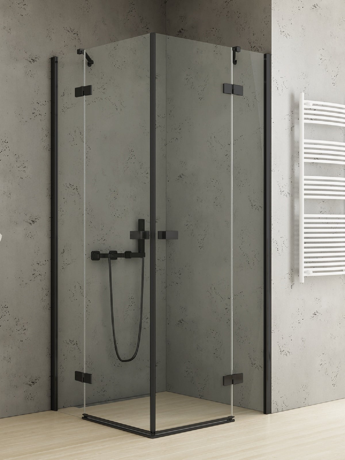 New Trendy Reflexa Black sprchový kout 100x80 cm obdélníkový černá matný/průhledné sklo EXK-4974