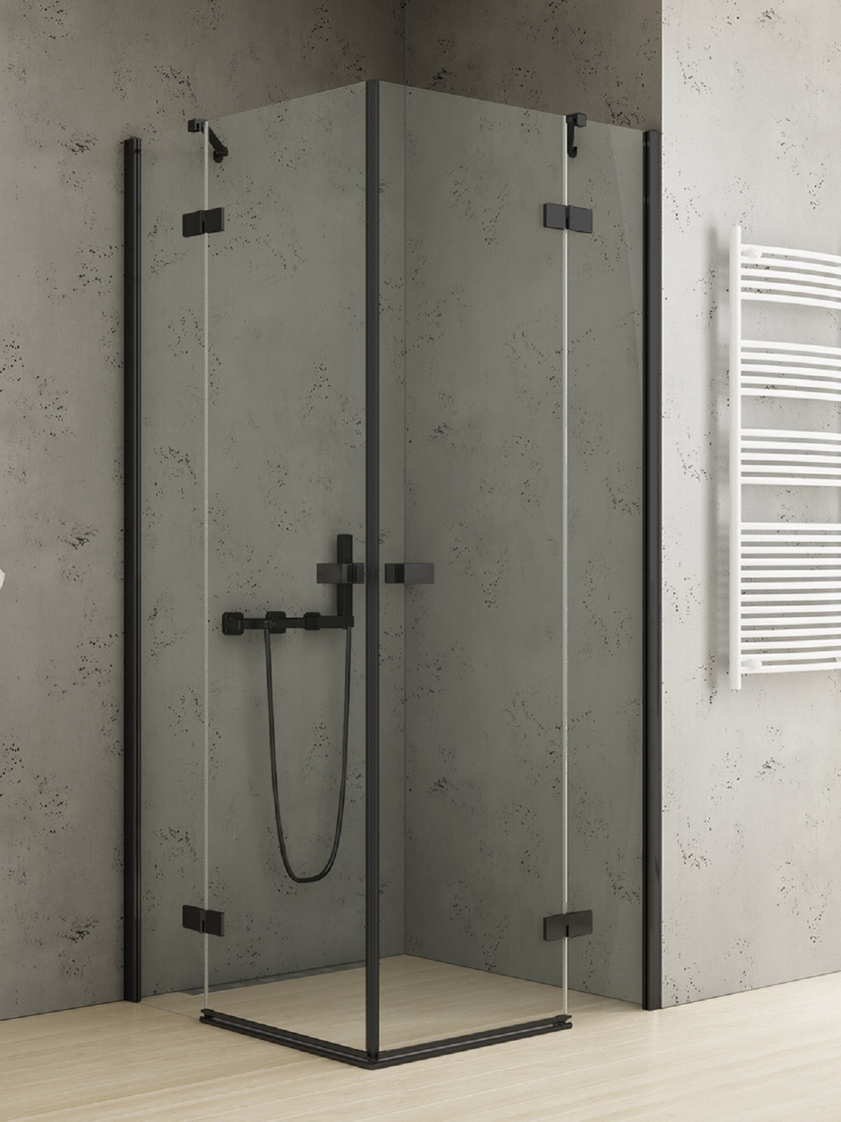 New Trendy Reflexa Black sprchový kout 100x90 cm obdélníkový černá matný/průhledné sklo EXK-4983