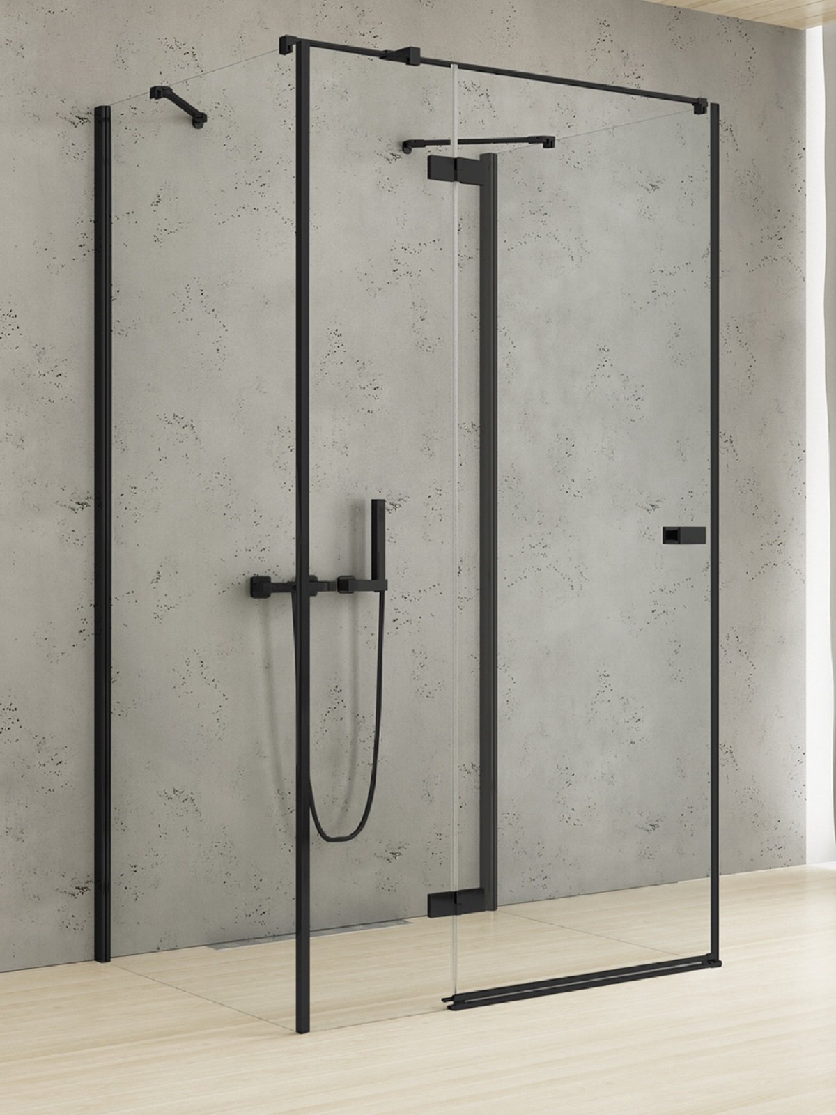 New Trendy Reflexa Black sprchový kout 100x70 cm obdélníkový černá matný/průhledné sklo EXK-5021