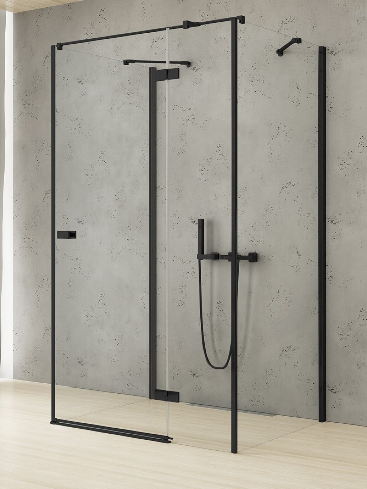New Trendy Reflexa Black sprchový kout 100x80 cm obdélníkový černá matný/průhledné sklo EXK-5024