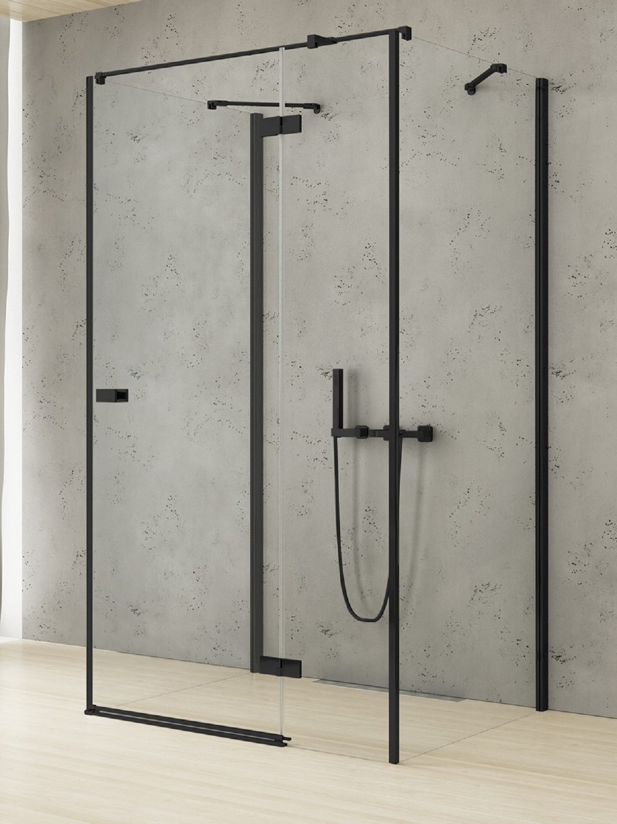 New Trendy Reflexa Black sprchový kout 110x110 cm čtvercový černá matný/průhledné sklo EXK-5042
