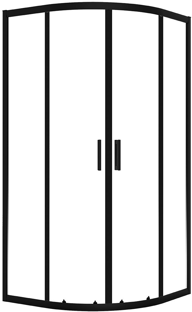 Laveo Bresso sprchový kout 80x80 cm půlkulatá černá matný/průhledné sklo JKD_786Z
