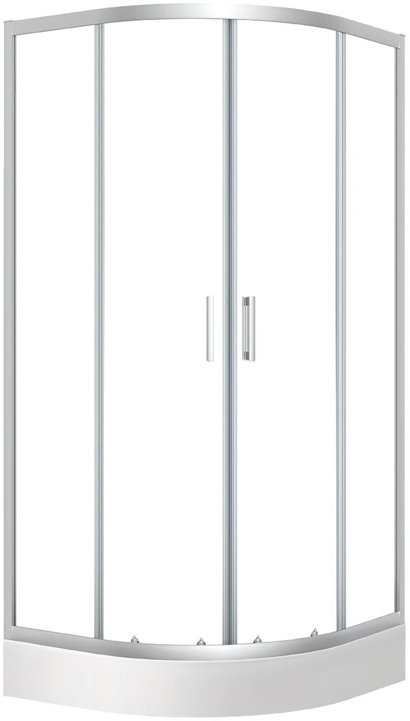 Laveo Bresso sprchový kout s vaničkou 90x90 cm půlkulatá chrom lesk/průhledné sklo JKDD096Z