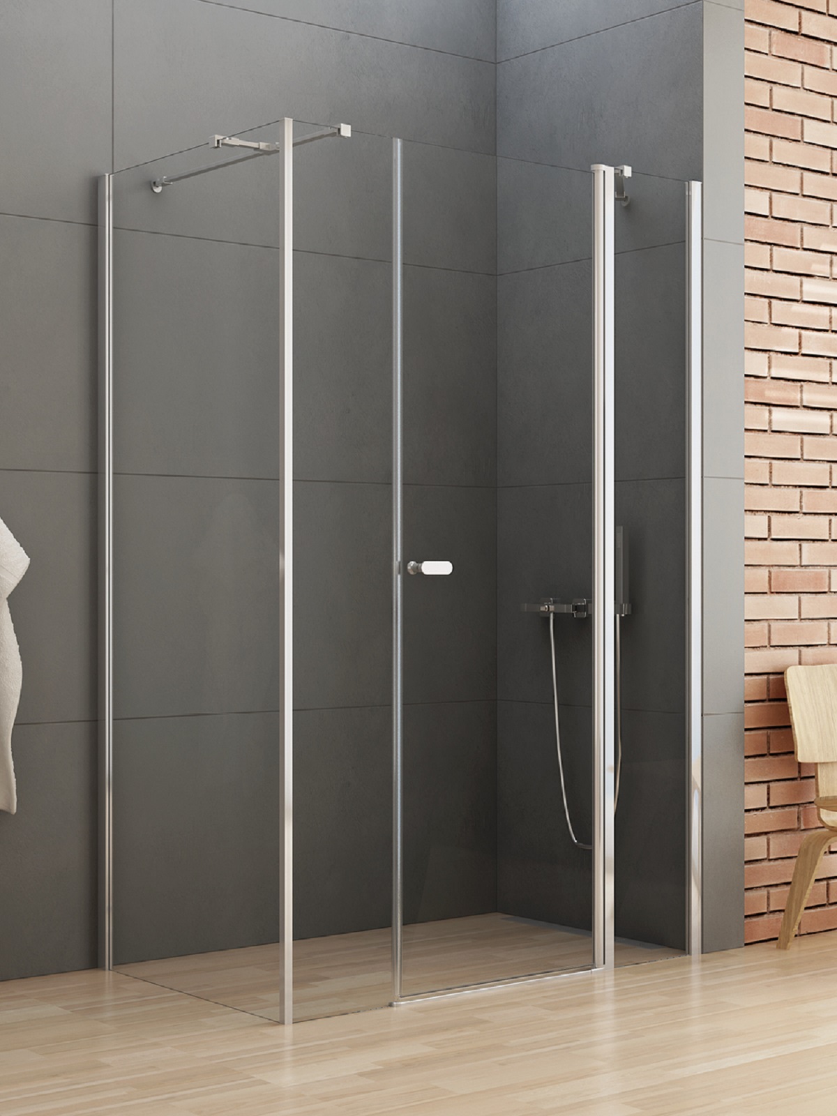 New Trendy New Soleo sprchový kout 120x110 cm obdélníkový chrom lesk/průhledné sklo K-0647