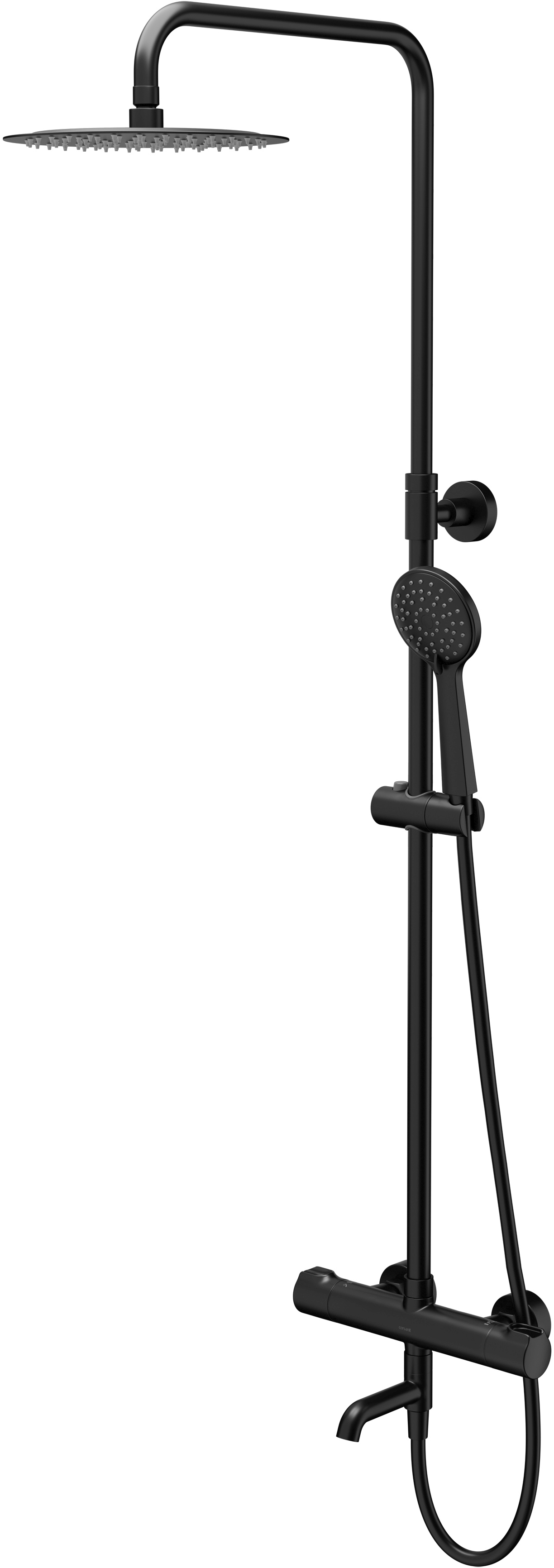 Cersanit City sprchová sada na stěnu s termostatem s dešťovou sprchou černá S951-861