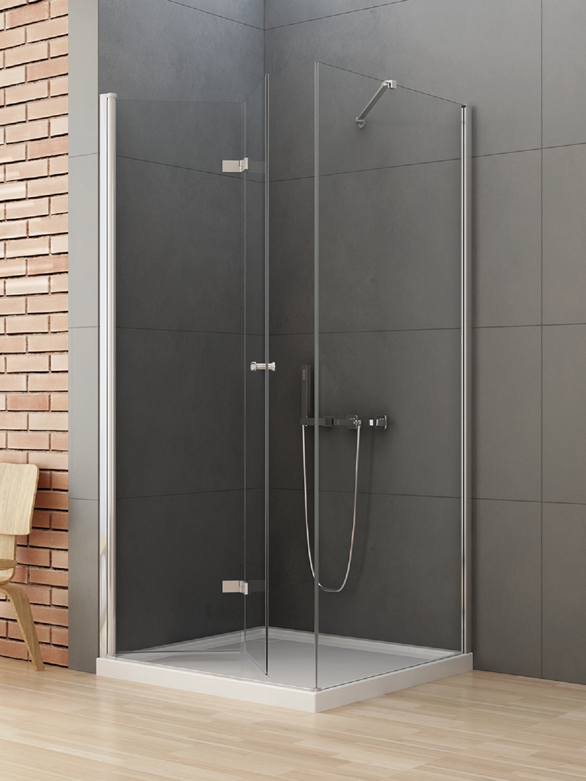 New Trendy New Soleo sprchový kout 70x70 cm čtvercový chrom lesk/průhledné sklo D-0147A/D-0086B