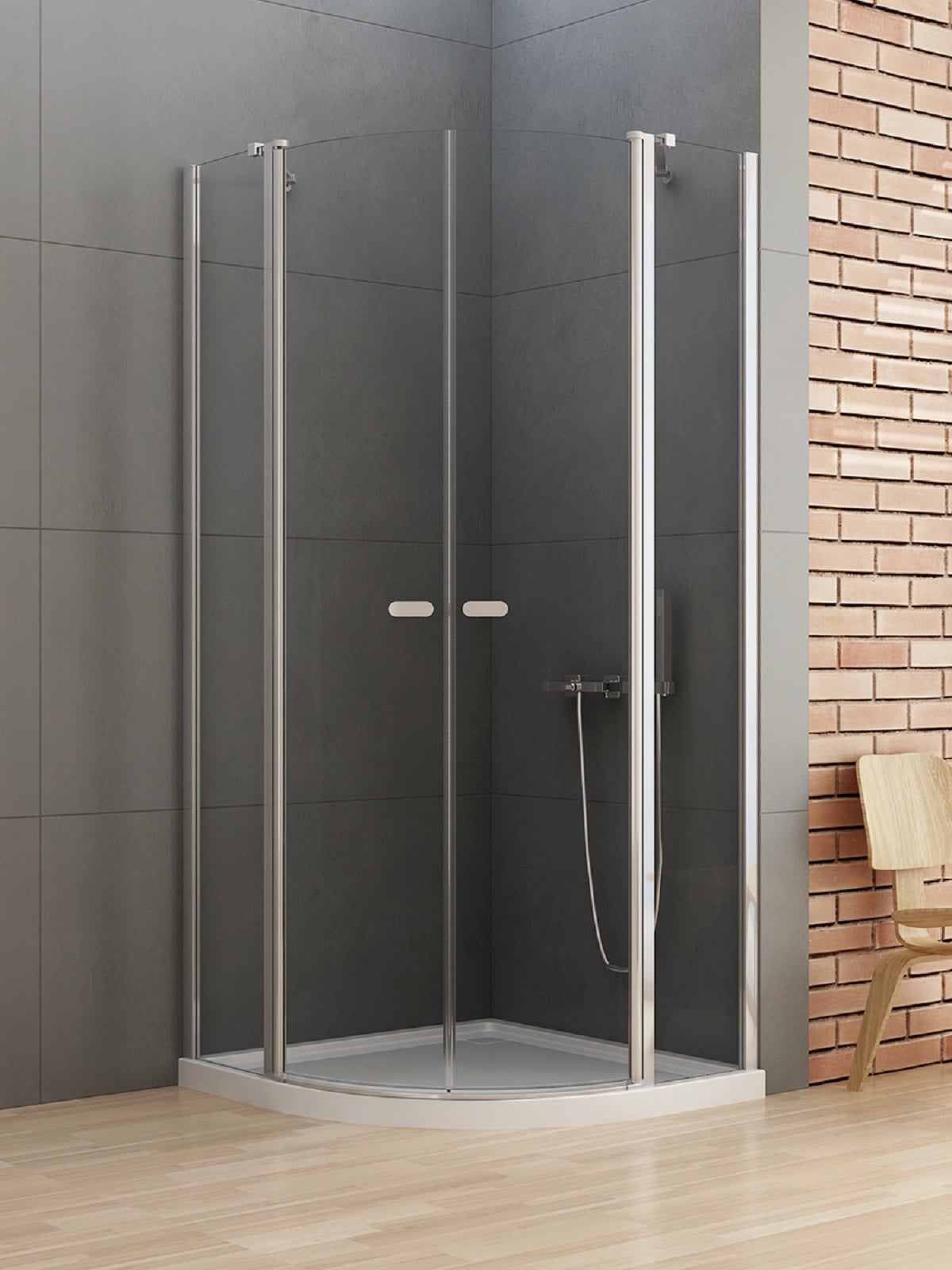 New Trendy New Soleo sprchový kout 100x100 cm půlkulatá chrom lesk/průhledné sklo K-0420