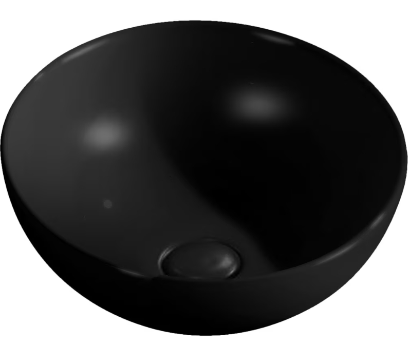 Kronenbach Tube umyvadlo 32.5x32.5 cm kulatý na pult černá KB370200BK