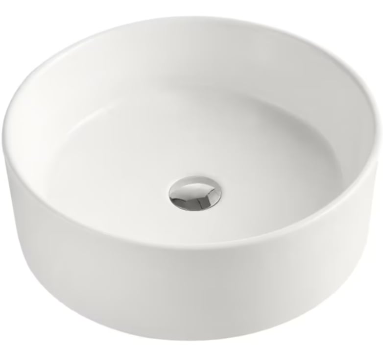 Kronenbach Tube umyvadlo 46x46 cm kulatý na pult bílá KB759700TU