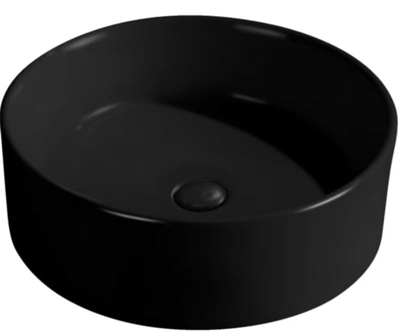 Kronenbach Tube umyvadlo 46x46 cm kulatý na pult černá KB597020BK